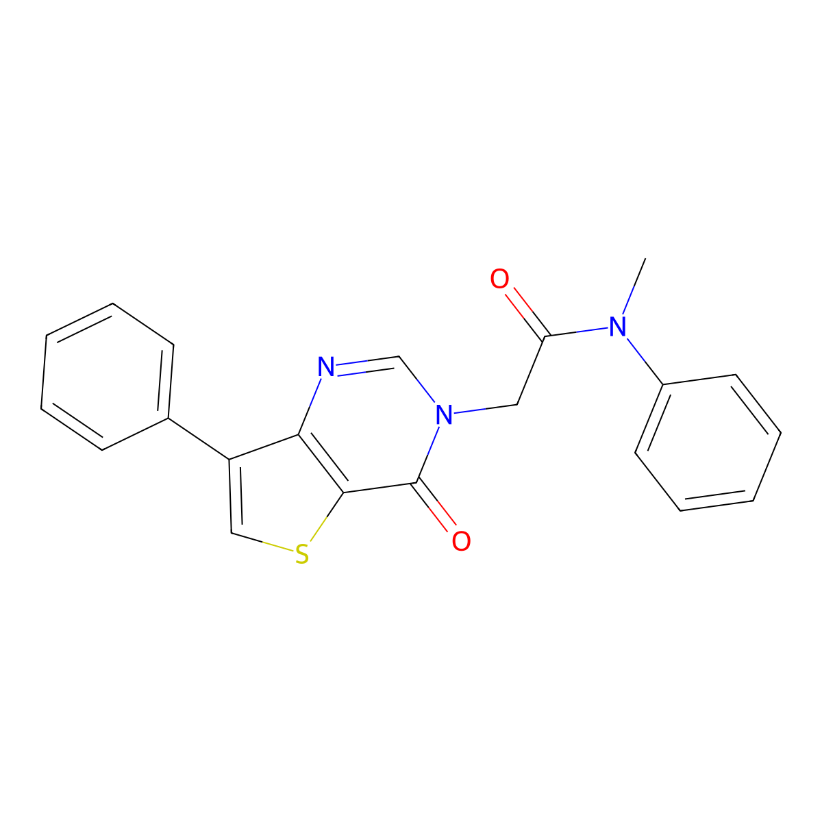 N-methyl-2-(4-oxo-7-phenylthieno[3,2-d]pyrimidin-3(4H)-yl)-N-phenylacetamide molecular structure, CAS 1105223-98-0