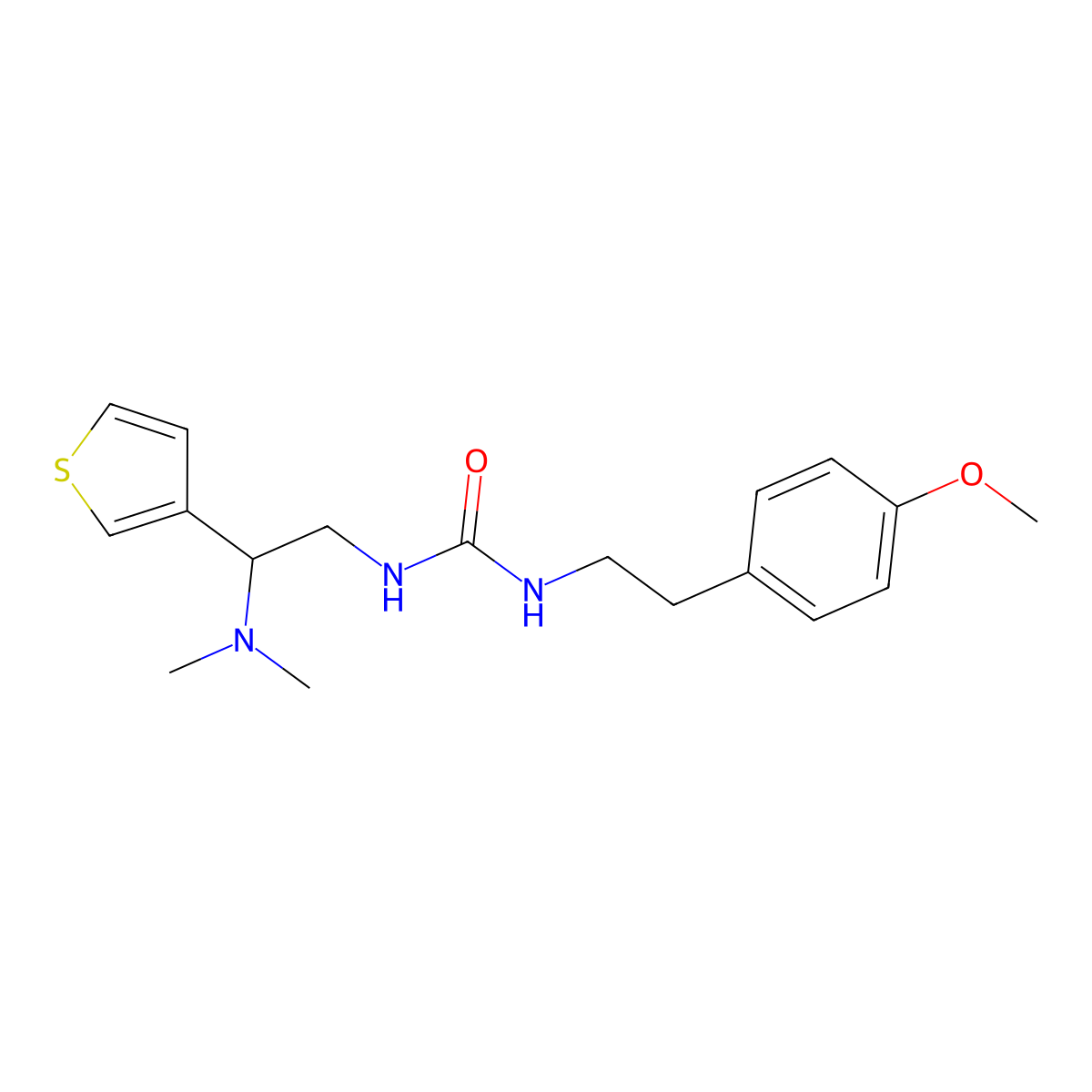 1-(2-(Dimethylamino)-2-(thiophen-3-yl)ethyl)-3-(4-methoxyphenethyl)urea molecular structure, CAS 1105224-05-2