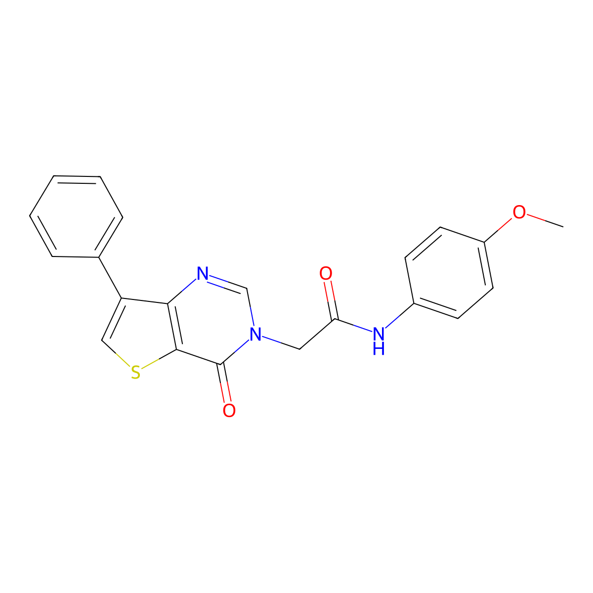 N-(4-methoxyphenyl)-2-(4-oxo-7-phenylthieno[3,2-d]pyrimidin-3(4H)-yl)acetamide molecular structure, CAS 1105224-10-9