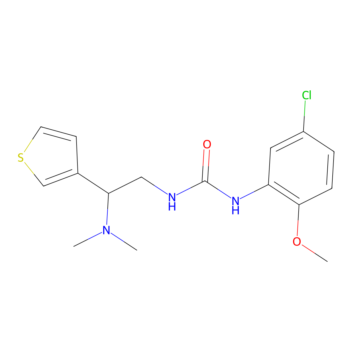 1-(5-Chloro-2-methoxyphenyl)-3-(2-(dimethylamino)-2-(thiophen-3-yl)ethyl)urea molecular structure, CAS 1105224-11-0