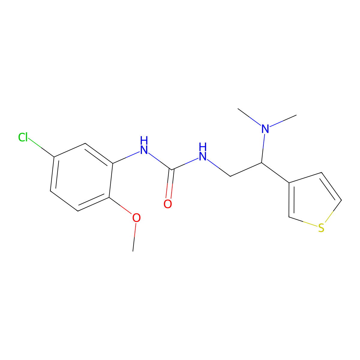 1-(5-Chloro-2-methoxyphenyl)-3-(2-(dimethylamino)-2-(thiophen-3-yl)ethyl)urea molecular structure, CAS 1105224-11-0