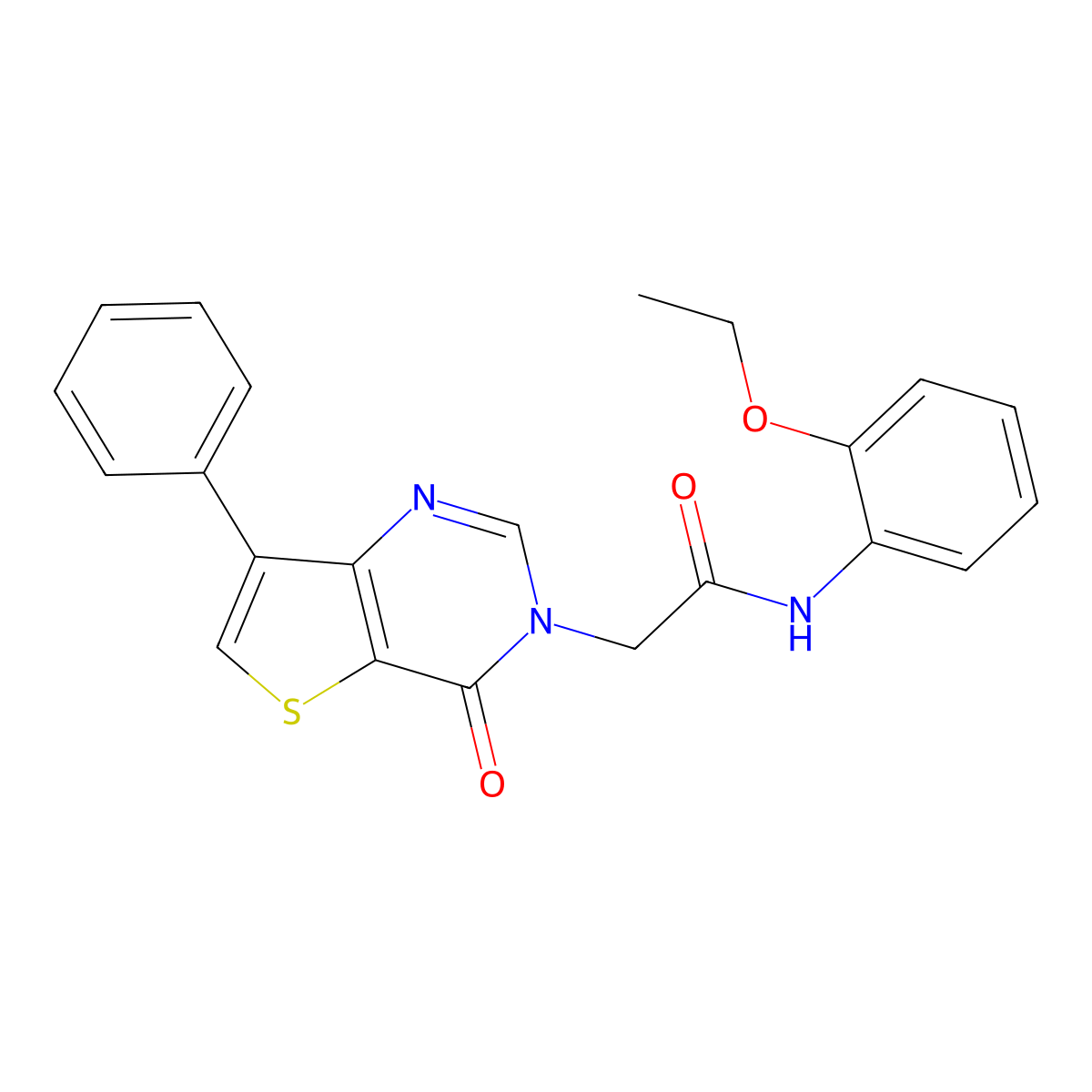 N-(2-ethoxyphenyl)-2-(4-oxo-7-phenylthieno[3,2-d]pyrimidin-3(4H)-yl)acetamide molecular structure, CAS 1105224-16-5