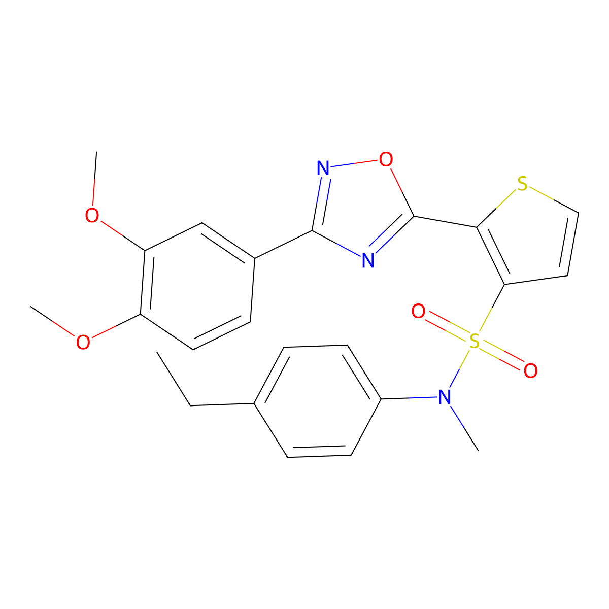 2-[3-(3,4-dimethoxyphenyl)-1,2,4-oxadiazol-5-yl]-N-(4-ethylphenyl)-N-methylthiophene-3-sulfonamide molecular structure, CAS 1105224-24-5