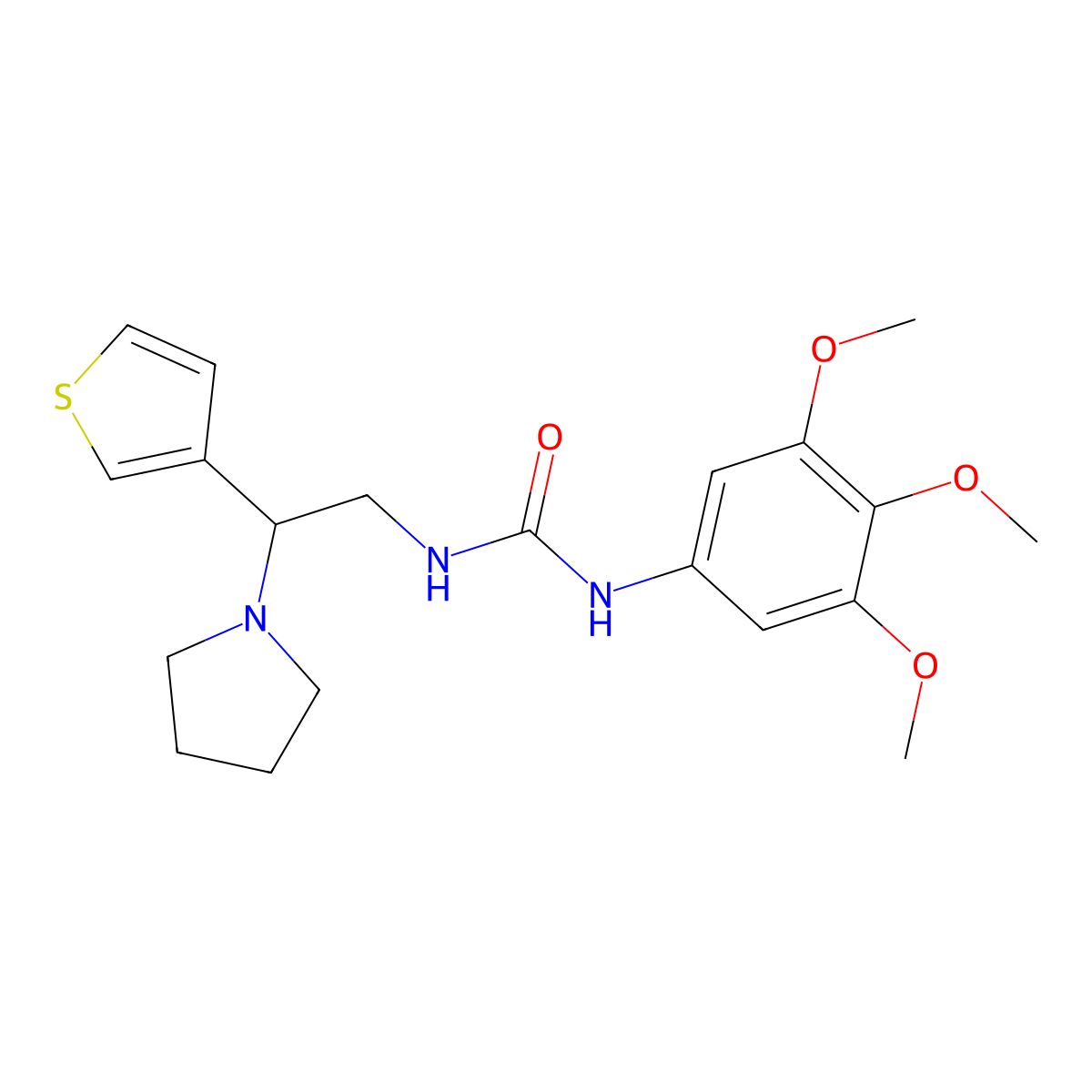 1-(2-(Pyrrolidin-1-yl)-2-(thiophen-3-yl)ethyl)-3-(3,4,5-trimethoxyphenyl)urea molecular structure, CAS 1105224-34-7