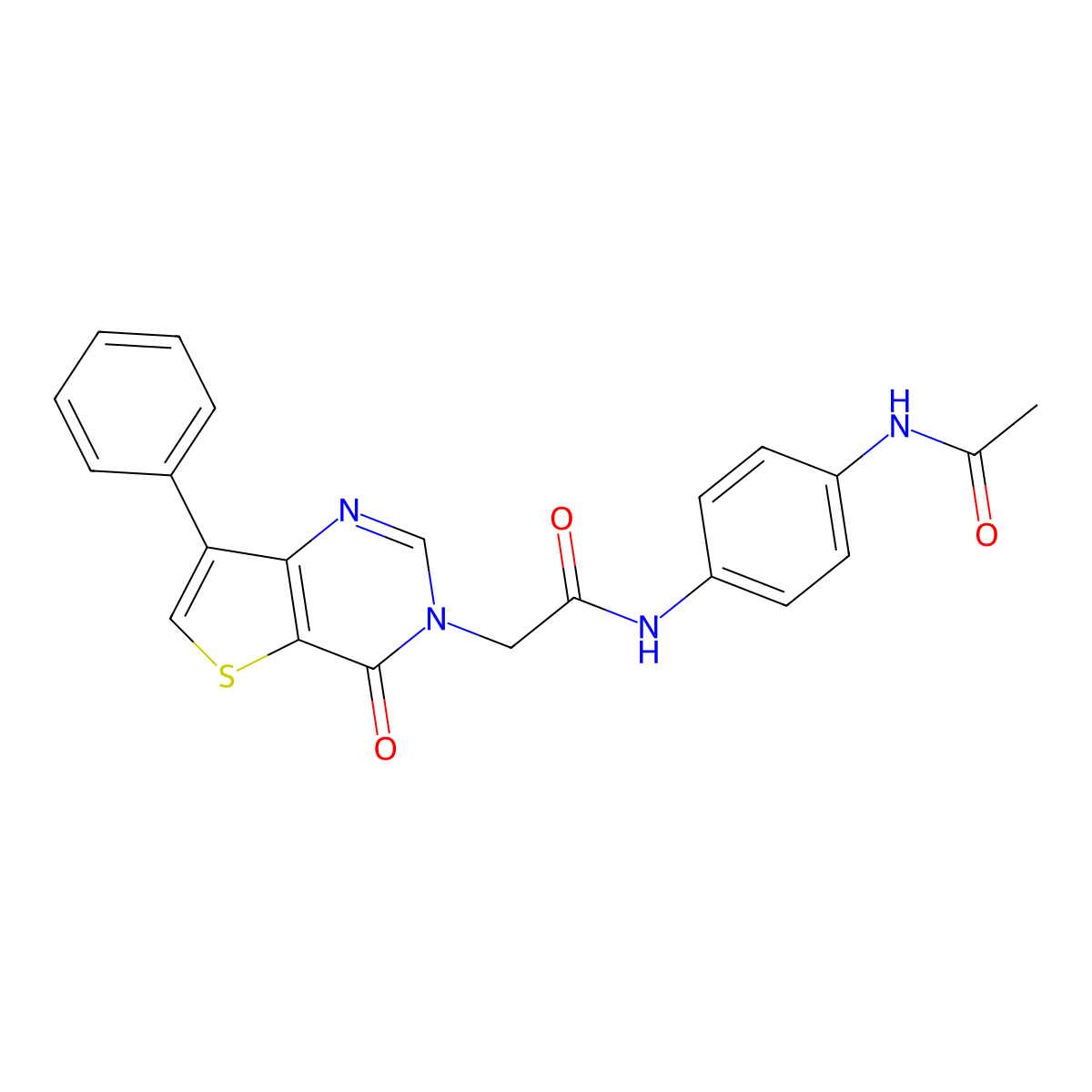 N-[4-(acetylamino)phenyl]-2-(4-oxo-7-phenylthieno[3,2-d]pyrimidin-3(4H)-yl)acetamide molecular structure, CAS 1105224-43-8