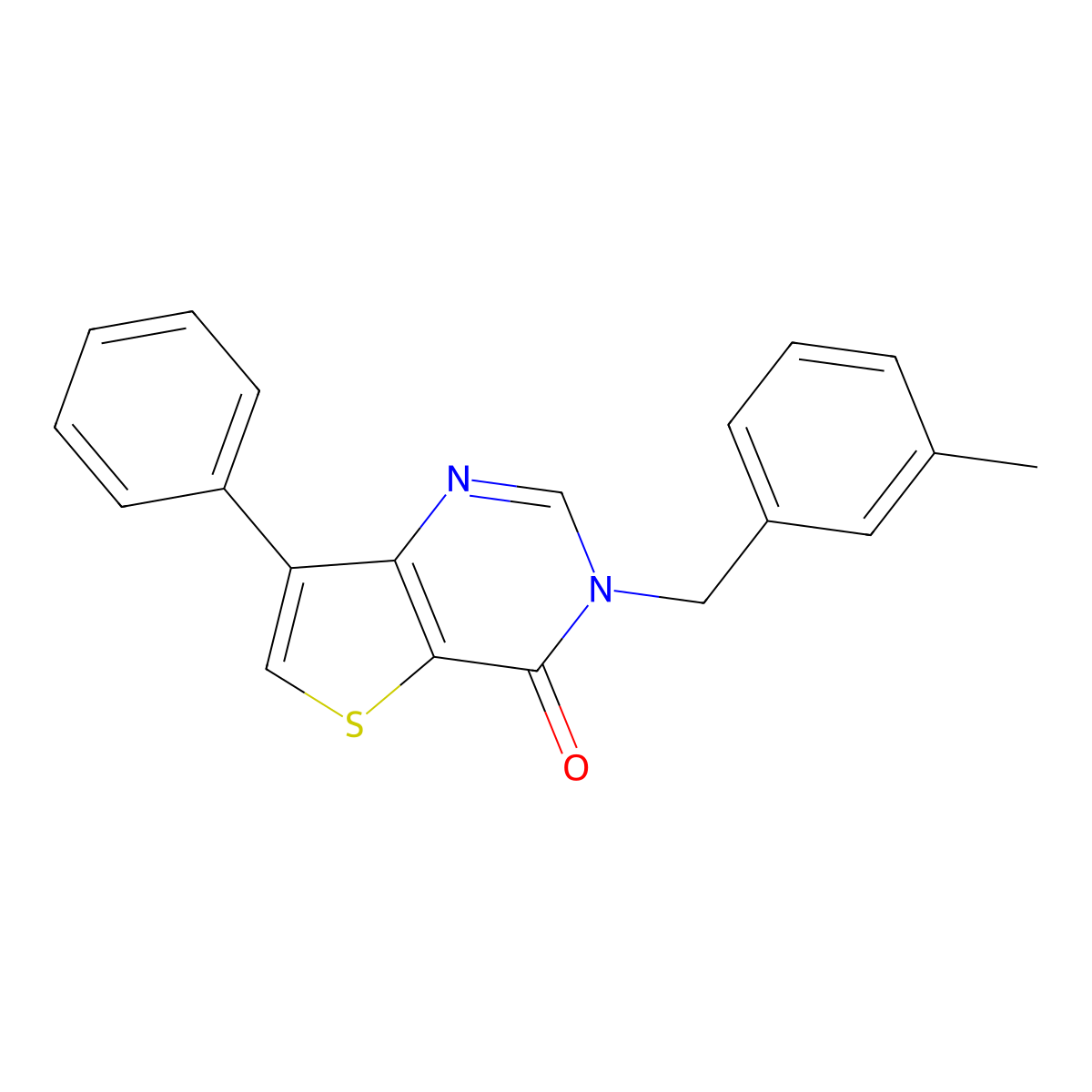 3-(3-methylbenzyl)-7-phenylthieno[3,2-d]pyrimidin-4(3H)-one molecular structure, CAS 1105224-53-0