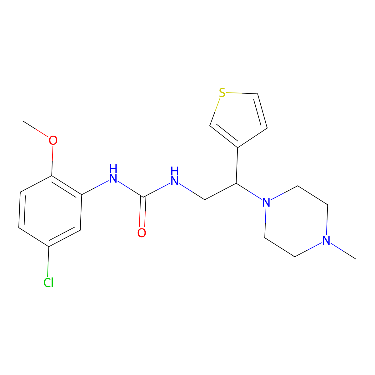 1-(5-Chloro-2-methoxyphenyl)-3-(2-(4-methylpiperazin-1-yl)-2-(thiophen-3-yl)ethyl)urea molecular structure, CAS 1105224-54-1