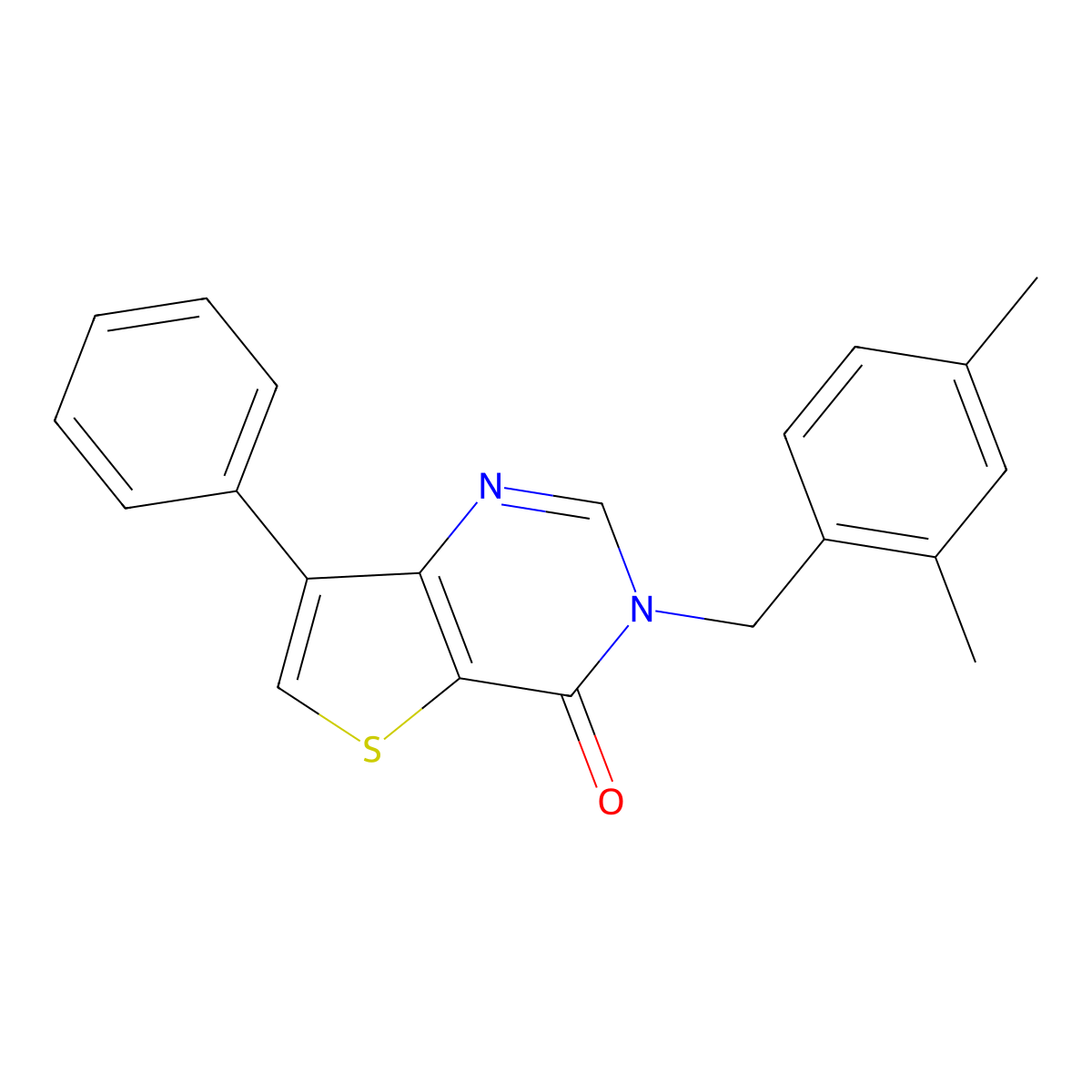 3-(2,4-dimethylbenzyl)-7-phenylthieno[3,2-d]pyrimidin-4(3H)-one molecular structure, CAS 1105224-57-4