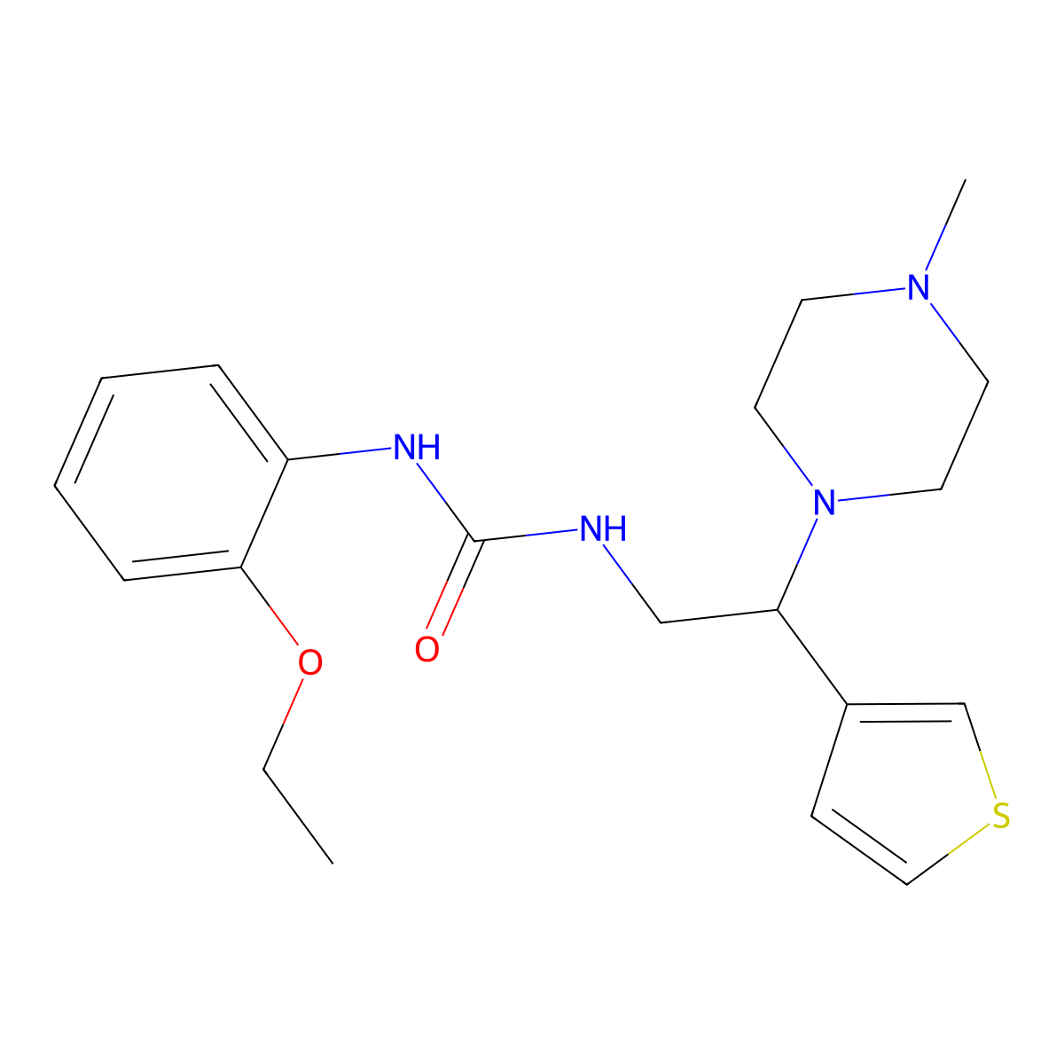 1-(2-Ethoxyphenyl)-3-(2-(4-methylpiperazin-1-yl)-2-(thiophen-3-yl)ethyl)urea molecular structure, CAS 1105224-58-5