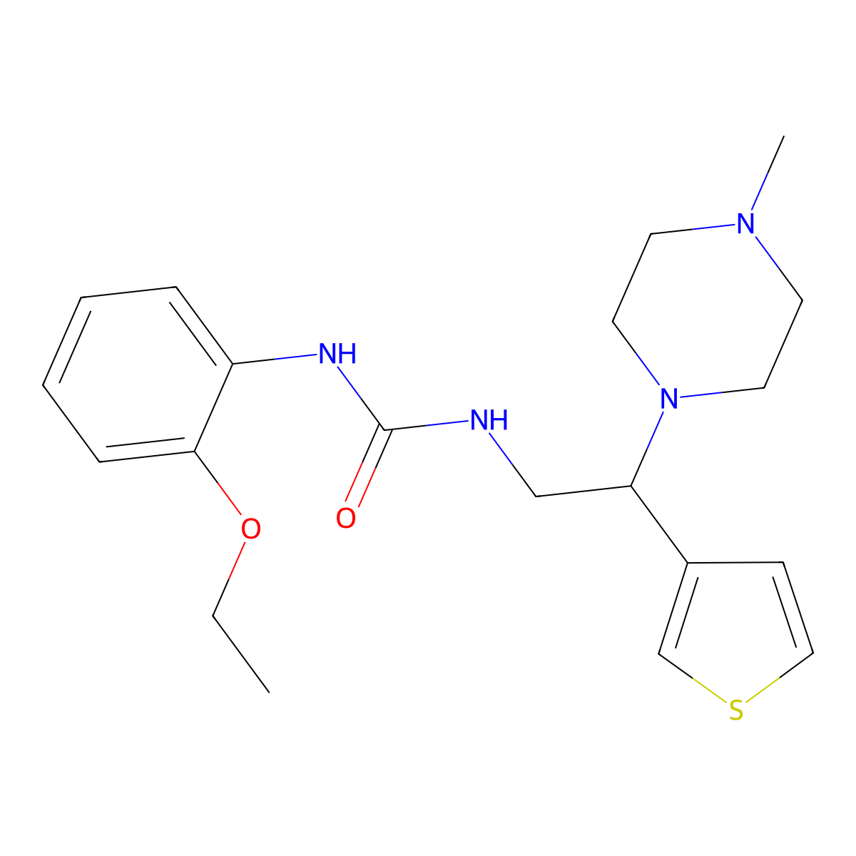 1-(2-Ethoxyphenyl)-3-(2-(4-methylpiperazin-1-yl)-2-(thiophen-3-yl)ethyl)urea molecular structure, CAS 1105224-58-5