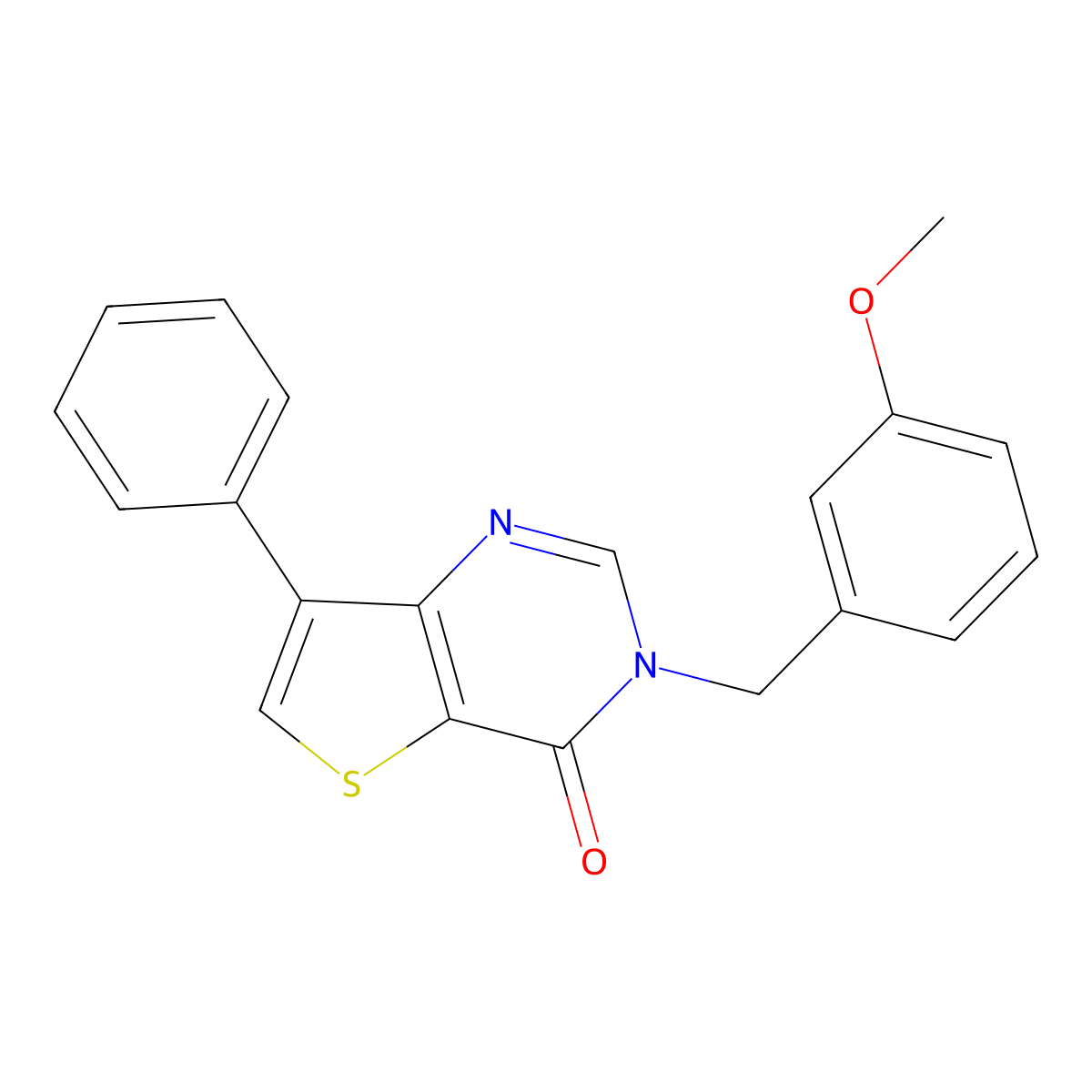 3-(3-methoxybenzyl)-7-phenylthieno[3,2-d]pyrimidin-4(3H)-one molecular structure, CAS 1105224-61-0