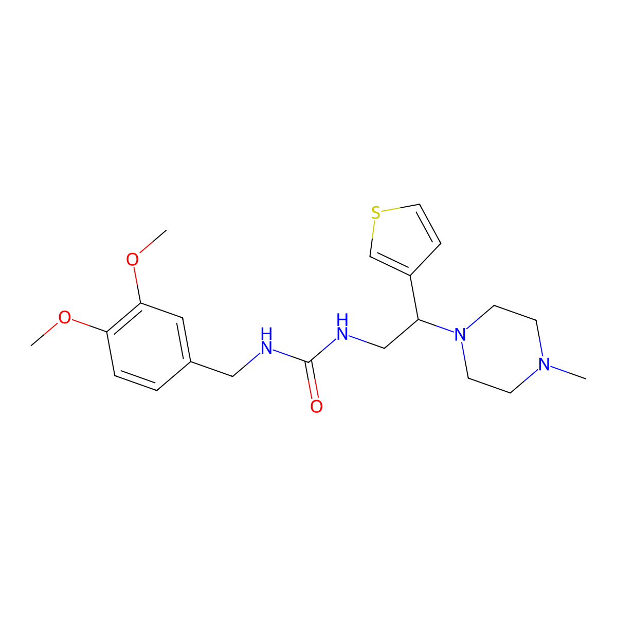 1-(3,4-Dimethoxybenzyl)-3-(2-(4-methylpiperazin-1-yl)-2-(thiophen-3-yl)ethyl)urea molecular structure, CAS 1105224-62-1