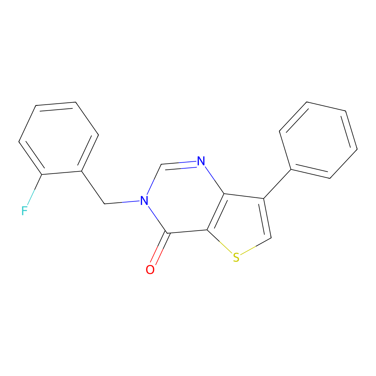 3-(2-fluorobenzyl)-7-phenylthieno[3,2-d]pyrimidin-4(3H)-one molecular structure, CAS 1105224-65-4
