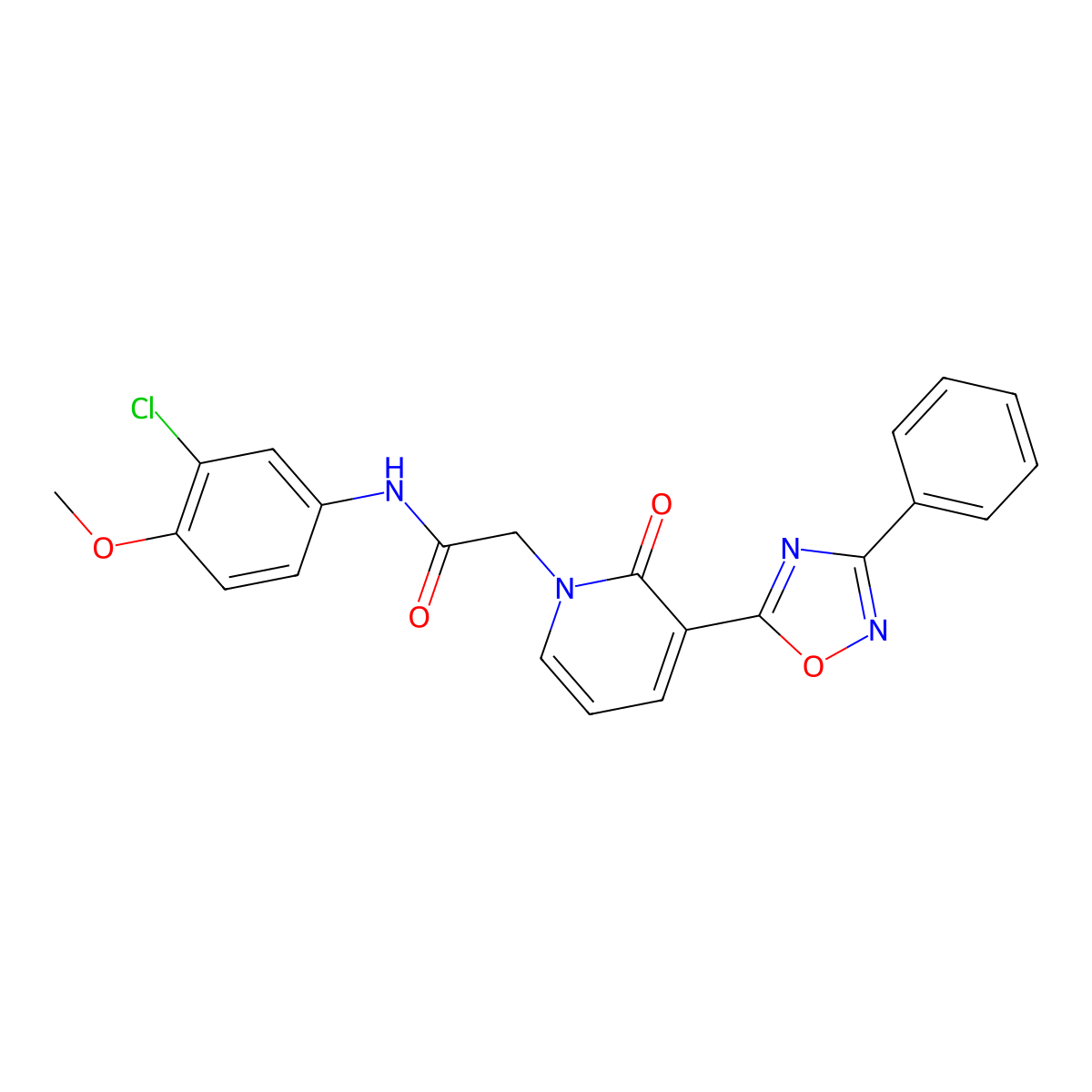 N-(3-chloro-4-methoxyphenyl)-2-[2-oxo-3-(3-phenyl-1,2,4-oxadiazol-5-yl)pyridin-1(2H)-yl]acetamide molecular structure, CAS 1105224-69-8