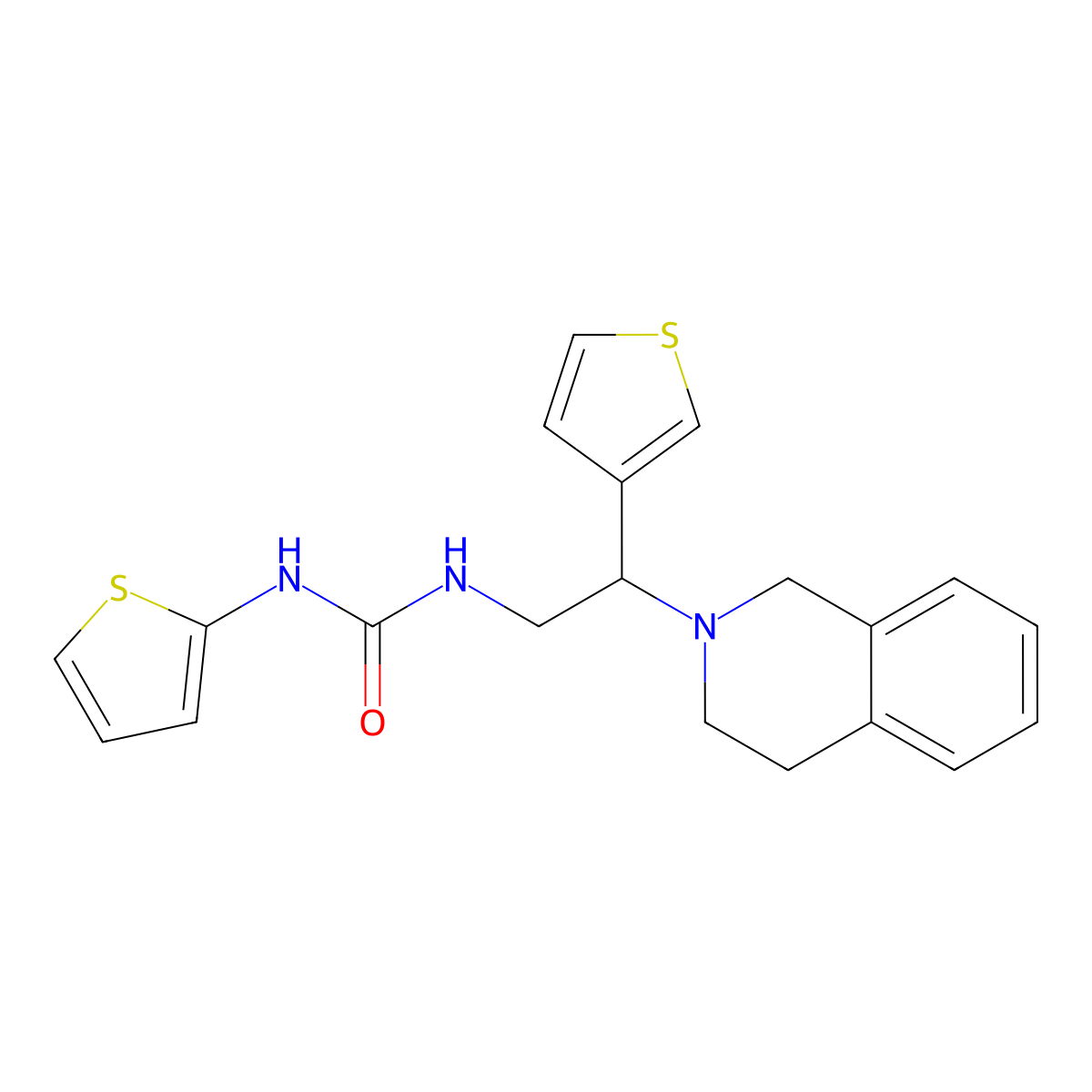 1-(2-(3,4-dihydroisoquinolin-2(1H)-yl)-2-(thiophen-3-yl)ethyl)-3-(thiophen-2-yl)urea molecular structure, CAS 1105224-76-7