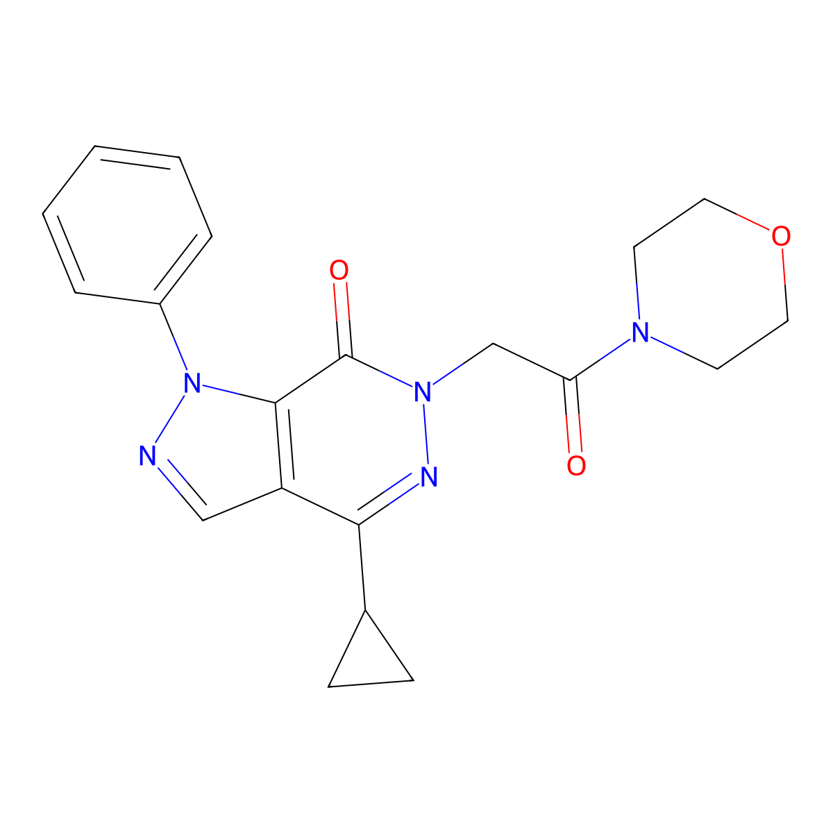 4-cyclopropyl-6-(2-morpholino-2-oxoethyl)-1-phenyl-1H-pyrazolo[3,4-d]pyridazin-7(6H)-one molecular structure, CAS 1105224-81-4