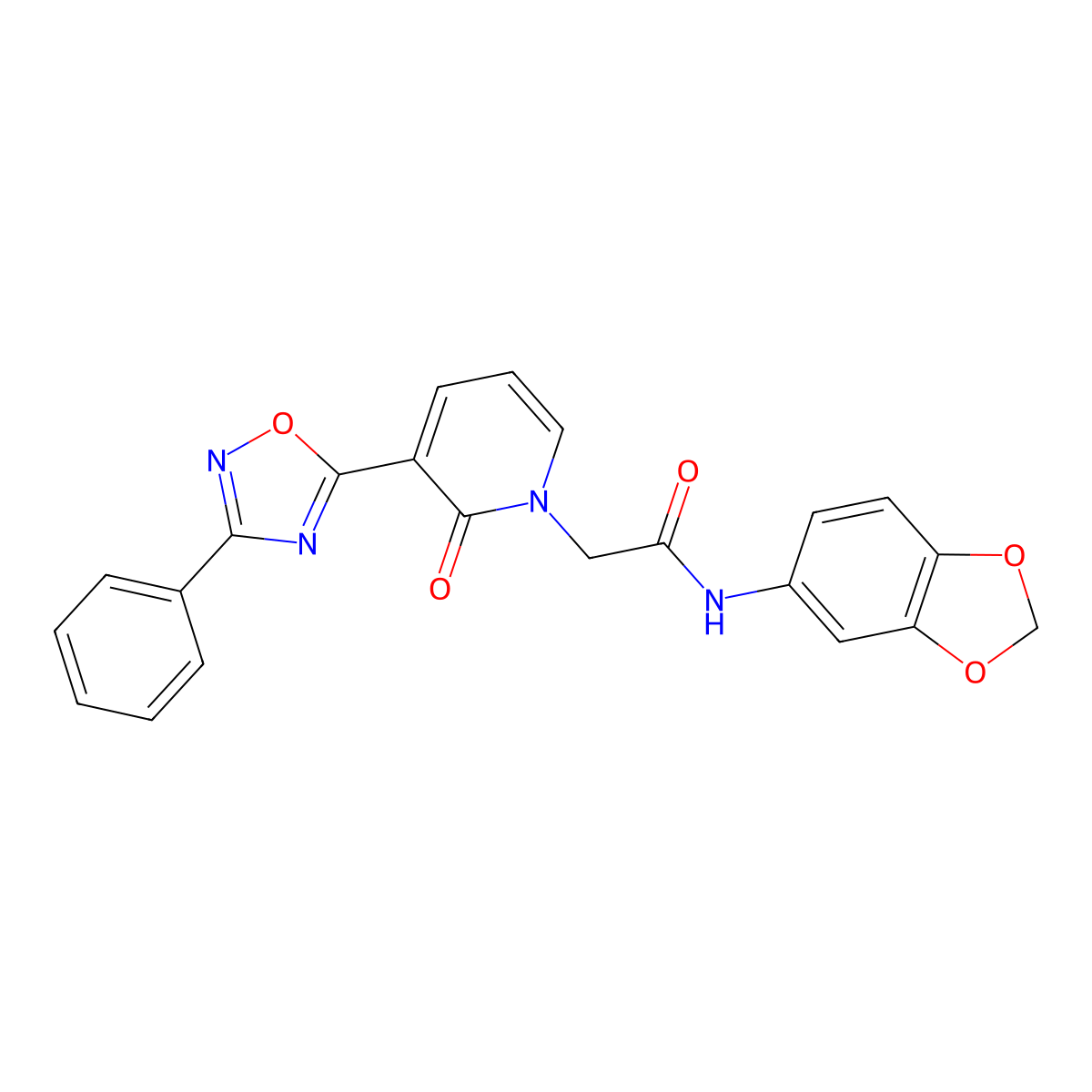 N-(1,3-benzodioxol-5-yl)-2-[2-oxo-3-(3-phenyl-1,2,4-oxadiazol-5-yl)pyridin-1(2H)-yl]acetamide molecular structure, CAS 1105224-99-4