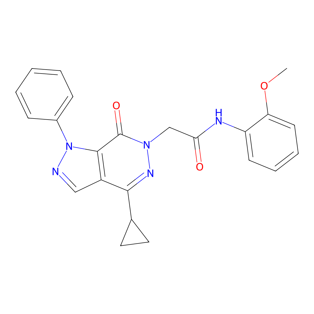 2-(4-cyclopropyl-7-oxo-1-phenyl-1H-pyrazolo[3,4-d]pyridazin-6(7H)-yl)-N-(2-methoxyphenyl)acetamide molecular structure, CAS 1105225-06-6