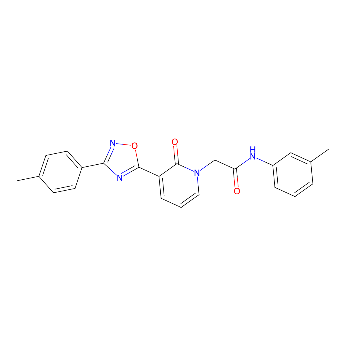 N-(3-methylphenyl)-2-[3-[3-(4-methylphenyl)-1,2,4-oxadiazol-5-yl]-2-oxopyridin-1(2H)-yl]acetamide molecular structure, CAS 1105225-09-9