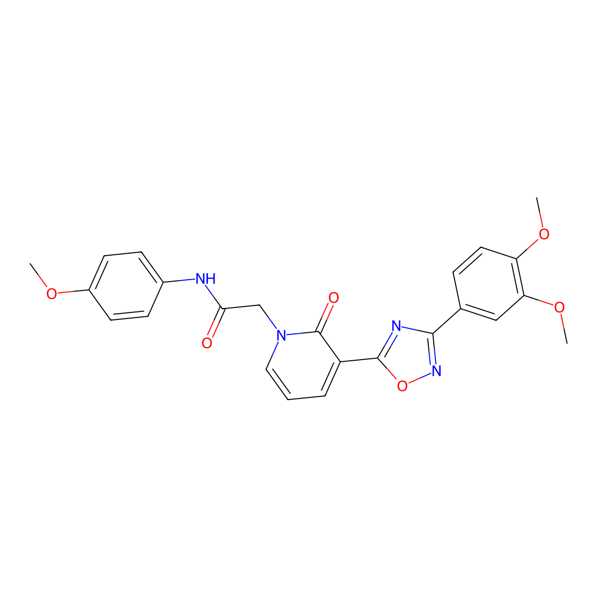 2-(3-(3-(3,4-dimethoxyphenyl)-1,2,4-oxadiazol-5-yl)-2-oxopyridin-1(2H)-yl)-N-(4-methoxyphenyl)acetamide molecular structure, CAS 1105225-49-7