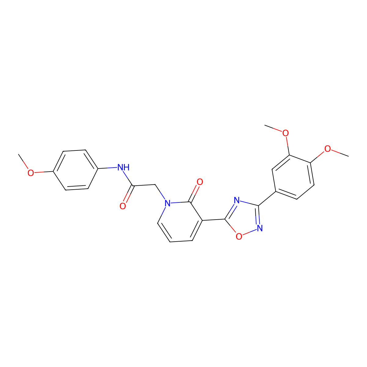 2-(3-(3-(3,4-dimethoxyphenyl)-1,2,4-oxadiazol-5-yl)-2-oxopyridin-1(2H)-yl)-N-(4-methoxyphenyl)acetamide molecular structure, CAS 1105225-49-7