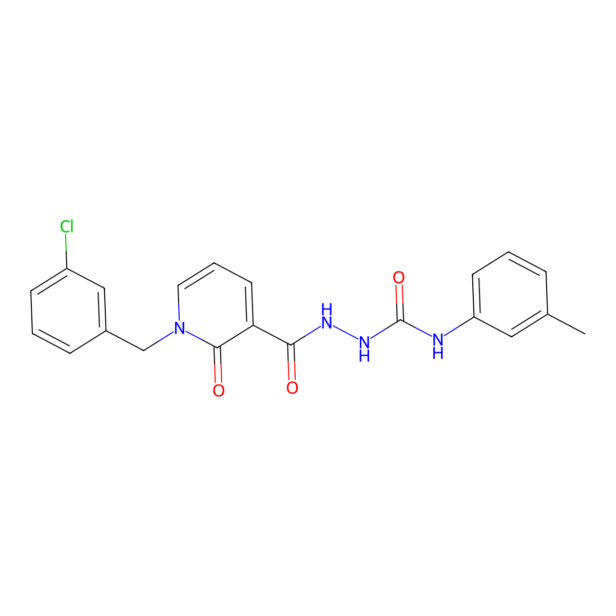 2-(1-(3-chlorobenzyl)-2-oxo-1,2-dihydropyridine-3-carbonyl)-N-(m-tolyl)hydrazinecarboxamide molecular structure, CAS 1105225-74-8