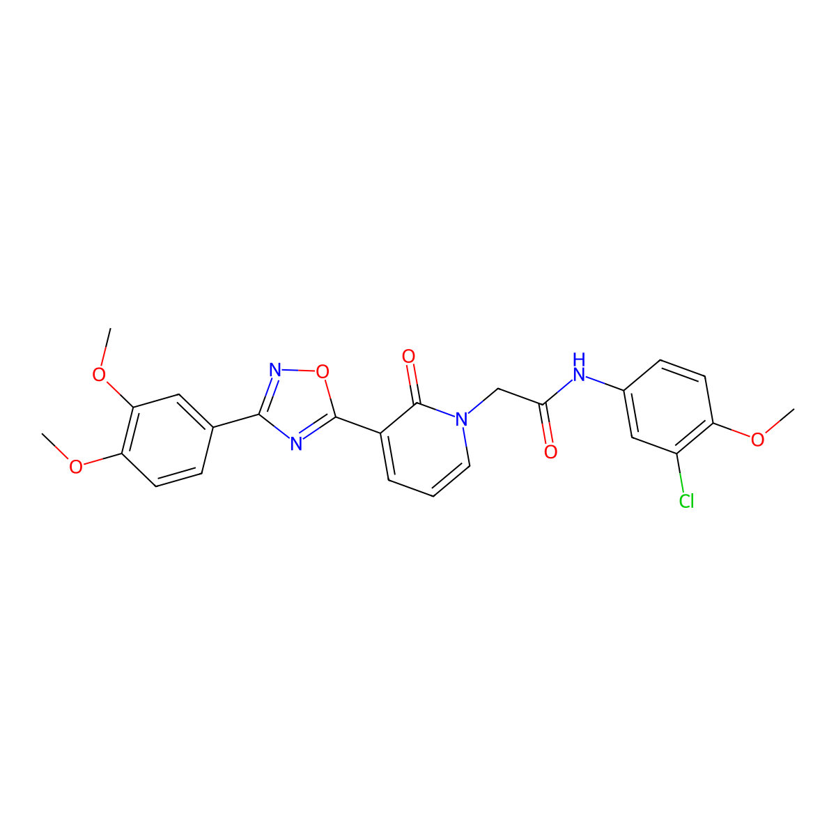 N-(3-chloro-4-methoxyphenyl)-2-[3-[3-(3,4-dimethoxyphenyl)-1,2,4-oxadiazol-5-yl]-2-oxopyridin-1(2H)-yl]acetamide molecular structure, CAS 1105225-88-4