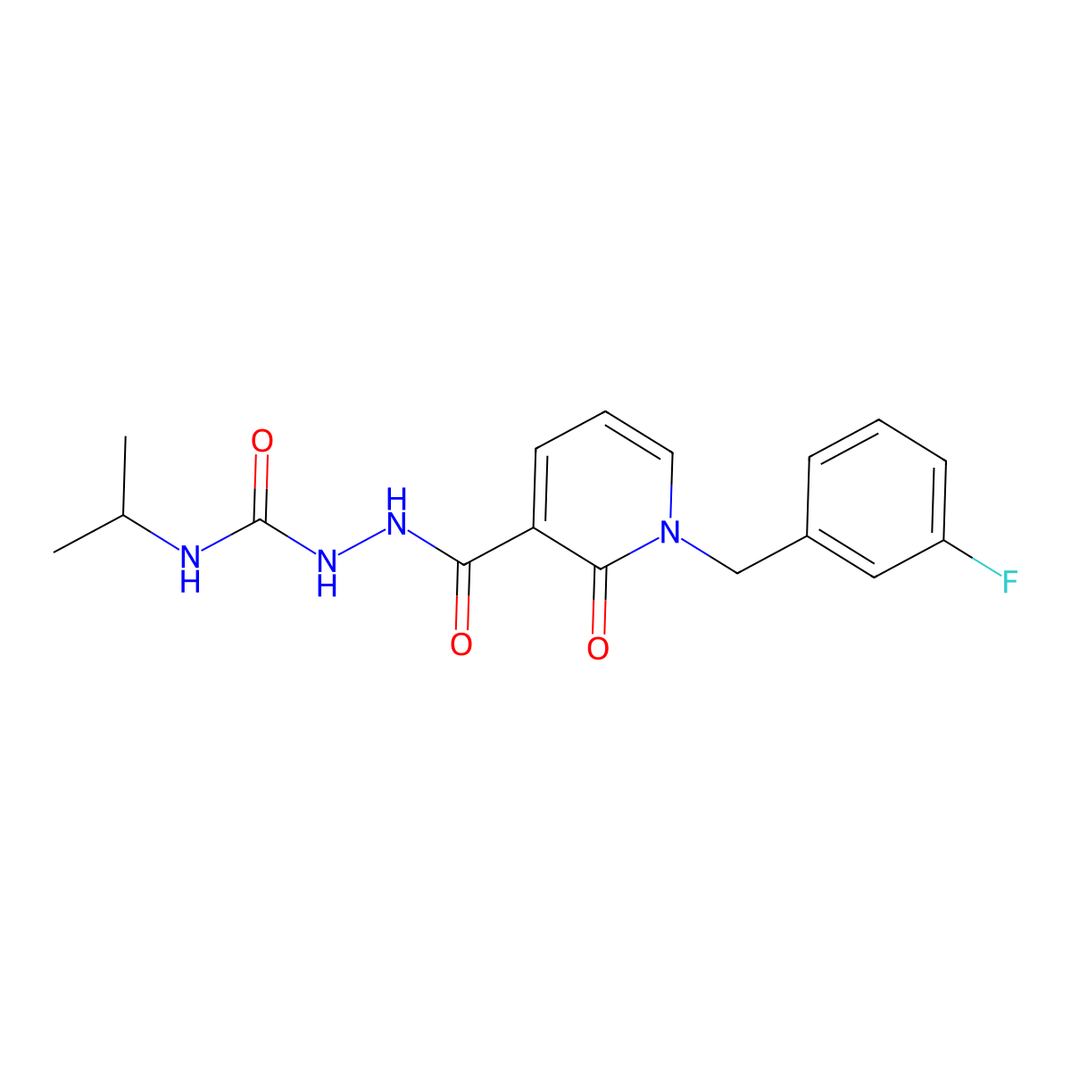 2-(1-(3-fluorobenzyl)-2-oxo-1,2-dihydropyridine-3-carbonyl)-N-isopropylhydrazinecarboxamide molecular structure, CAS 1105225-94-2
