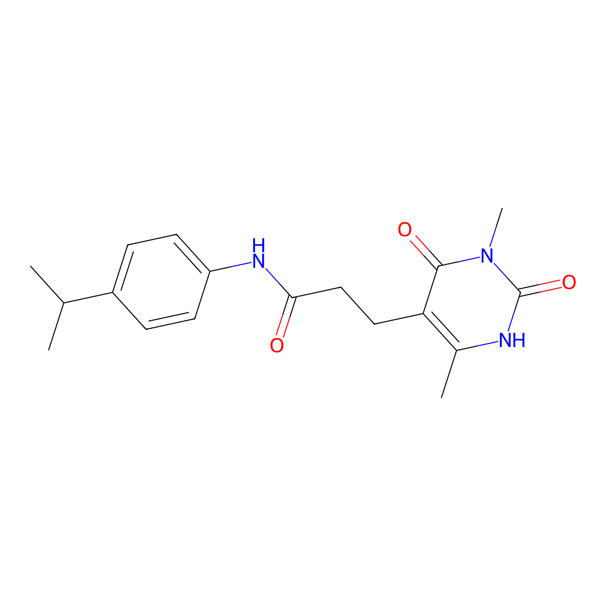 3-(3,6-dimethyl-2,4-dioxo-1,2,3,4-tetrahydropyrimidin-5-yl)-N-(4-isopropylphenyl)propanamide molecular structure, CAS 1105225-96-4
