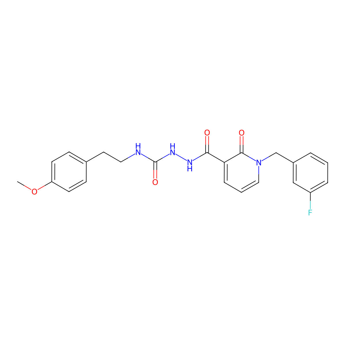 2-(1-(3-fluorobenzyl)-2-oxo-1,2-dihydropyridine-3-carbonyl)-N-(4-methoxyphenethyl)hydrazinecarboxamide molecular structure, CAS 1105226-09-2