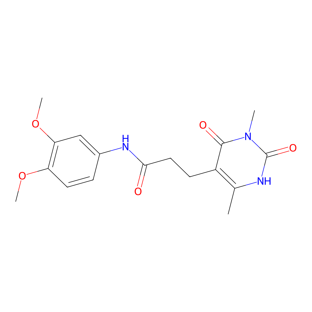 N-(3,4-dimethoxyphenyl)-3-(3,6-dimethyl-2,4-dioxo-1,2,3,4-tetrahydropyrimidin-5-yl)propanamide molecular structure, CAS 1105226-21-8