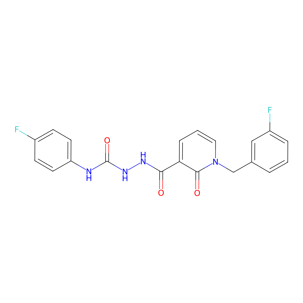 2-(1-(3-fluorobenzyl)-2-oxo-1,2-dihydropyridine-3-carbonyl)-N-(4-fluorophenyl)hydrazinecarboxamide molecular structure, CAS 1105226-24-1