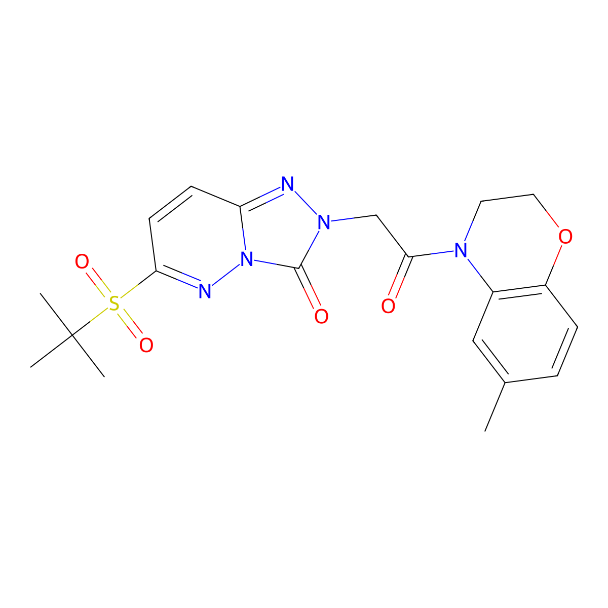 6-(tert-butylsulfonyl)-2-(2-(6-methyl-2H-benzo[b][1,4]oxazin-4(3H)-yl)-2-oxoethyl)-[1,2,4]triazolo[4,3-b]pyridazin-3(2H)-one molecular structure, CAS 1105226-29-6