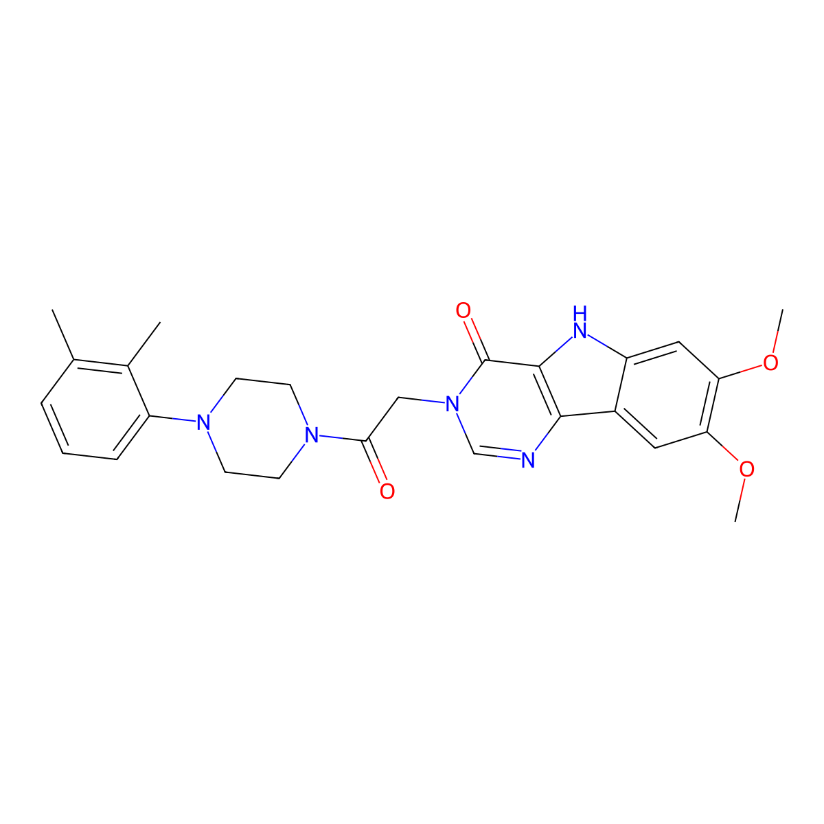 3-(2-(4-(2,3-dimethylphenyl)piperazin-1-yl)-2-oxoethyl)-7,8-dimethoxy-3H-pyrimido[5,4-b]indol-4(5H)-one molecular structure, CAS 1105226-56-9