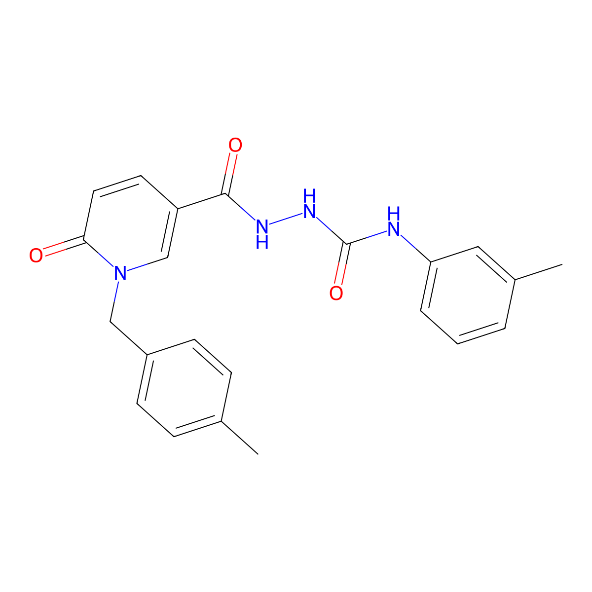 2-(1-(4-methylbenzyl)-6-oxo-1,6-dihydropyridine-3-carbonyl)-N-(m-tolyl)hydrazinecarboxamide molecular structure, CAS 1105226-66-1