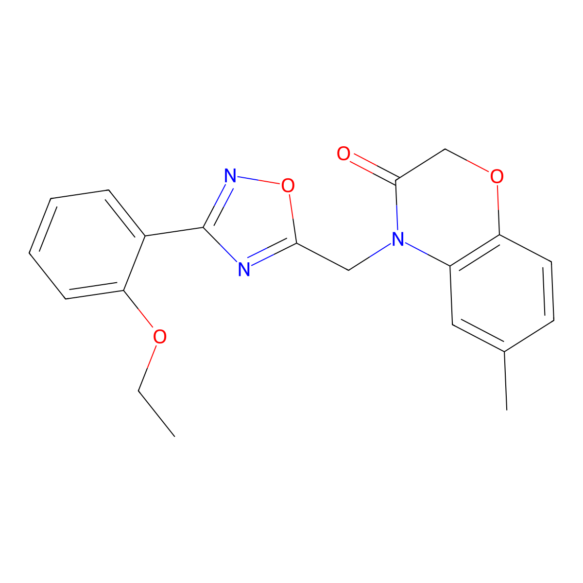 4-((3-(2-ethoxyphenyl)-1,2,4-oxadiazol-5-yl)methyl)-6-methyl-2H-benzo[b][1,4]oxazin-3(4H)-one molecular structure, CAS 1105226-68-3
