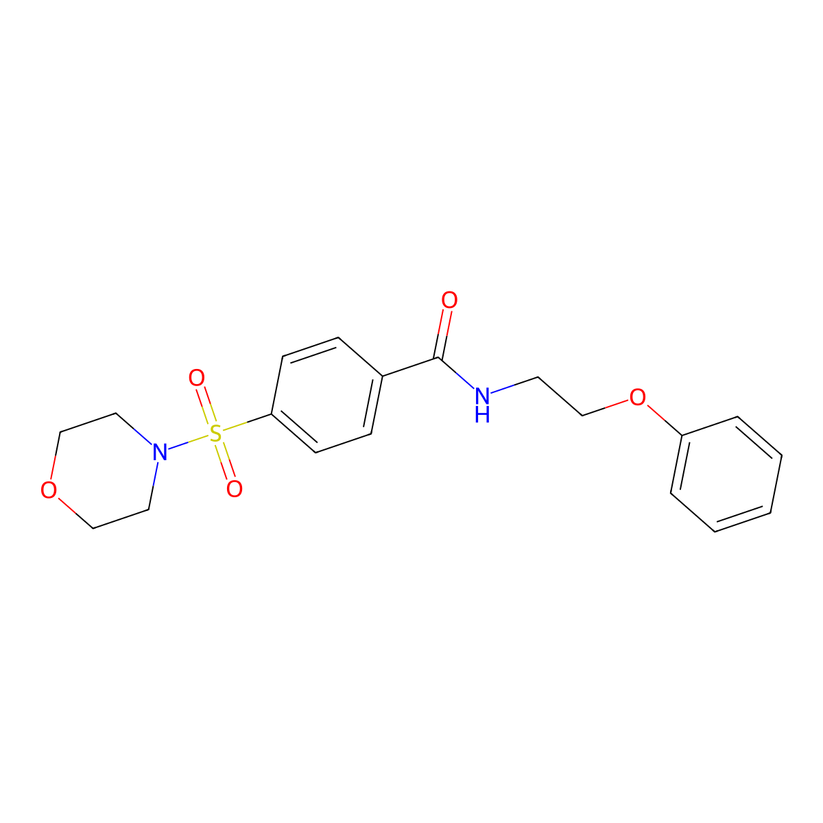 4-(morpholine-4-sulfonyl)-N-(2-phenoxyethyl)benzamide molecular structure, CAS 1105226-69-4