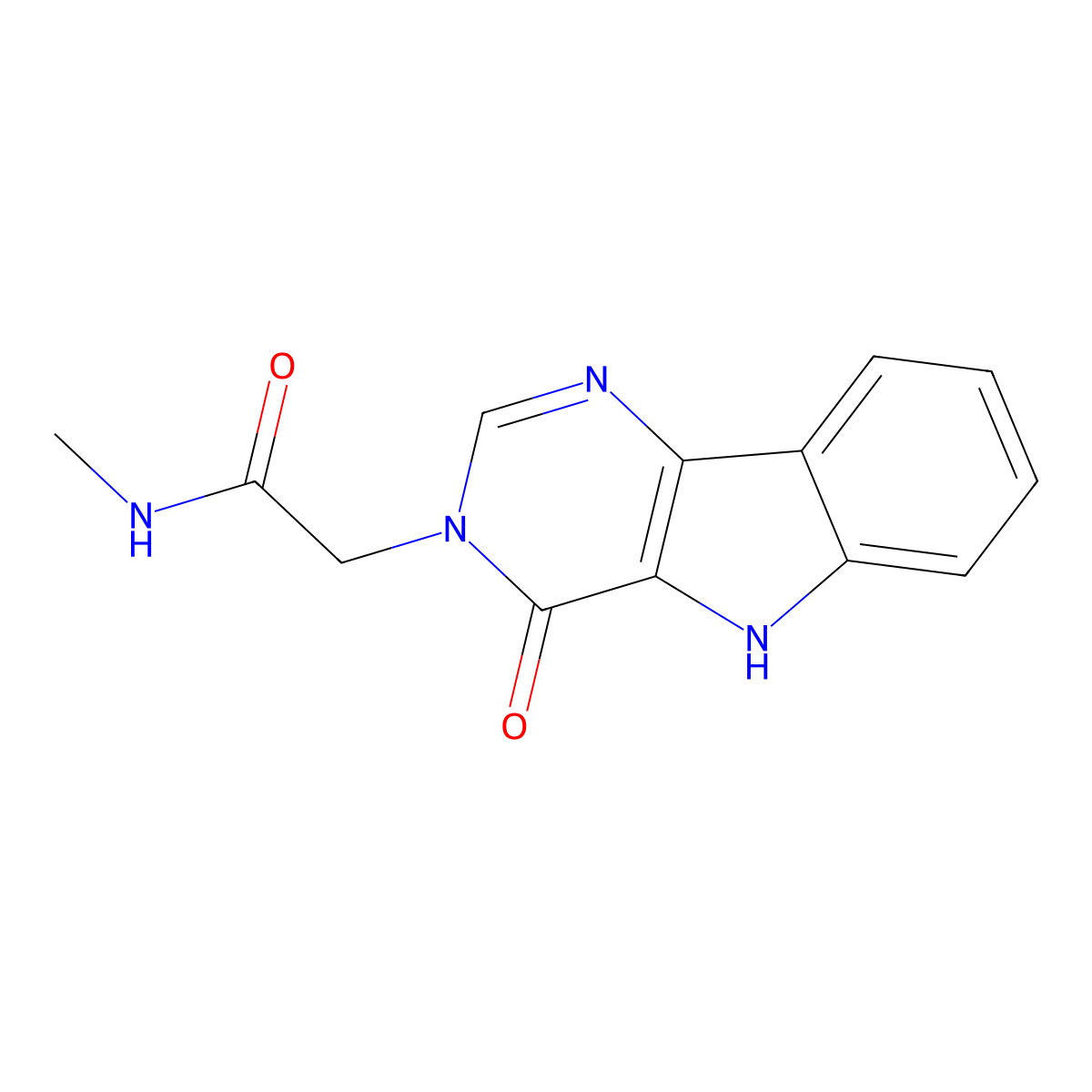 N-methyl-2-{4-oxo-3H,4H,5H-pyrimido[5,4-b]indol-3-yl}acetamide molecular structure, CAS 1105226-71-8
