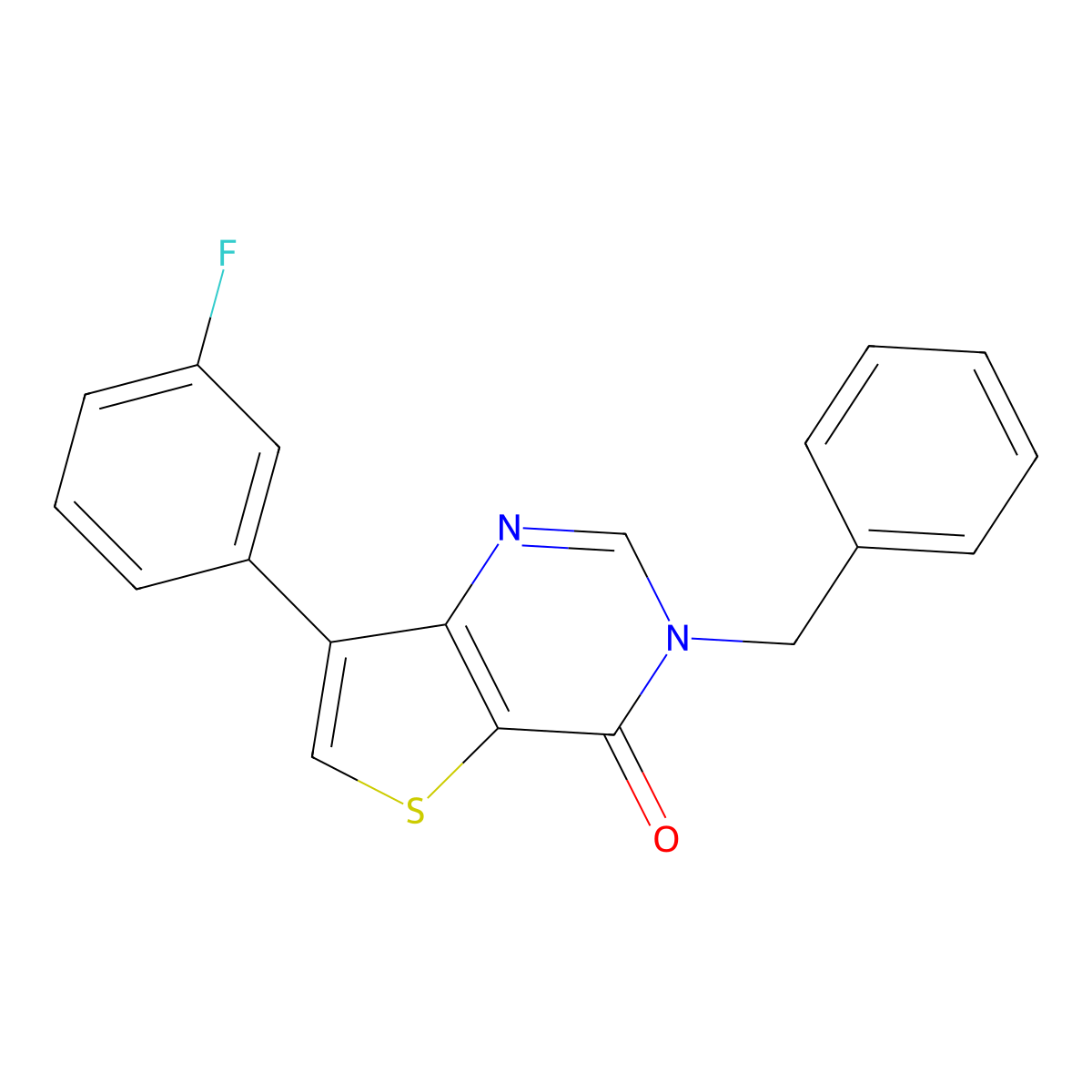 3-benzyl-7-(3-fluorophenyl)thieno[3,2-d]pyrimidin-4(3H)-one molecular structure, CAS 1105226-74-1