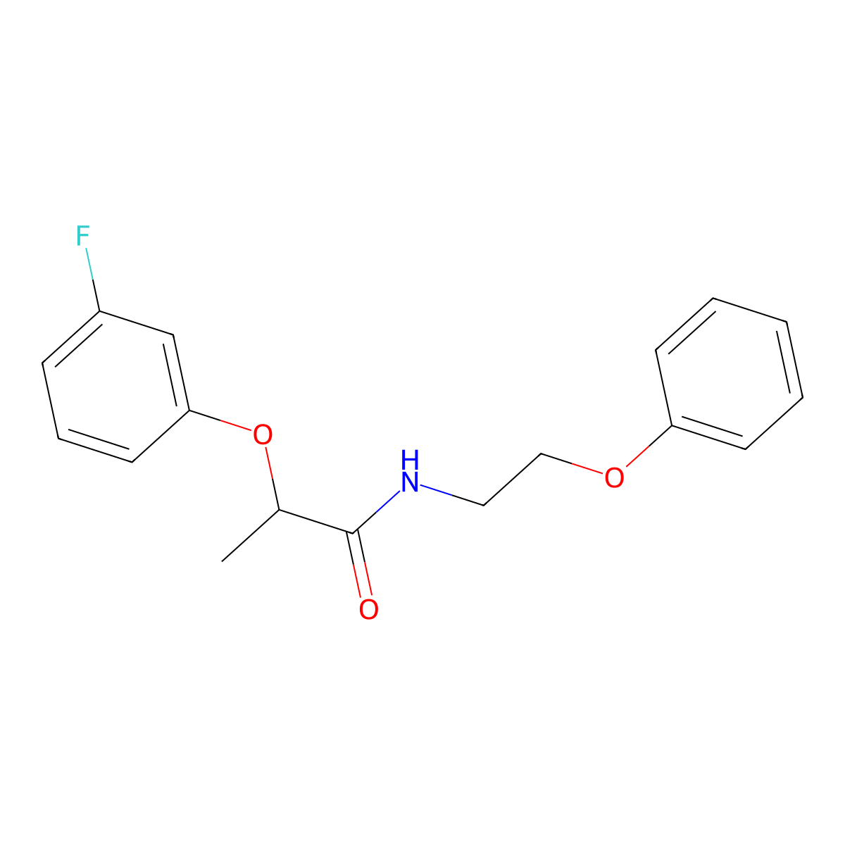 2-(3-fluorophenoxy)-N-(2-phenoxyethyl)propanamide molecular structure, CAS 1105226-75-2