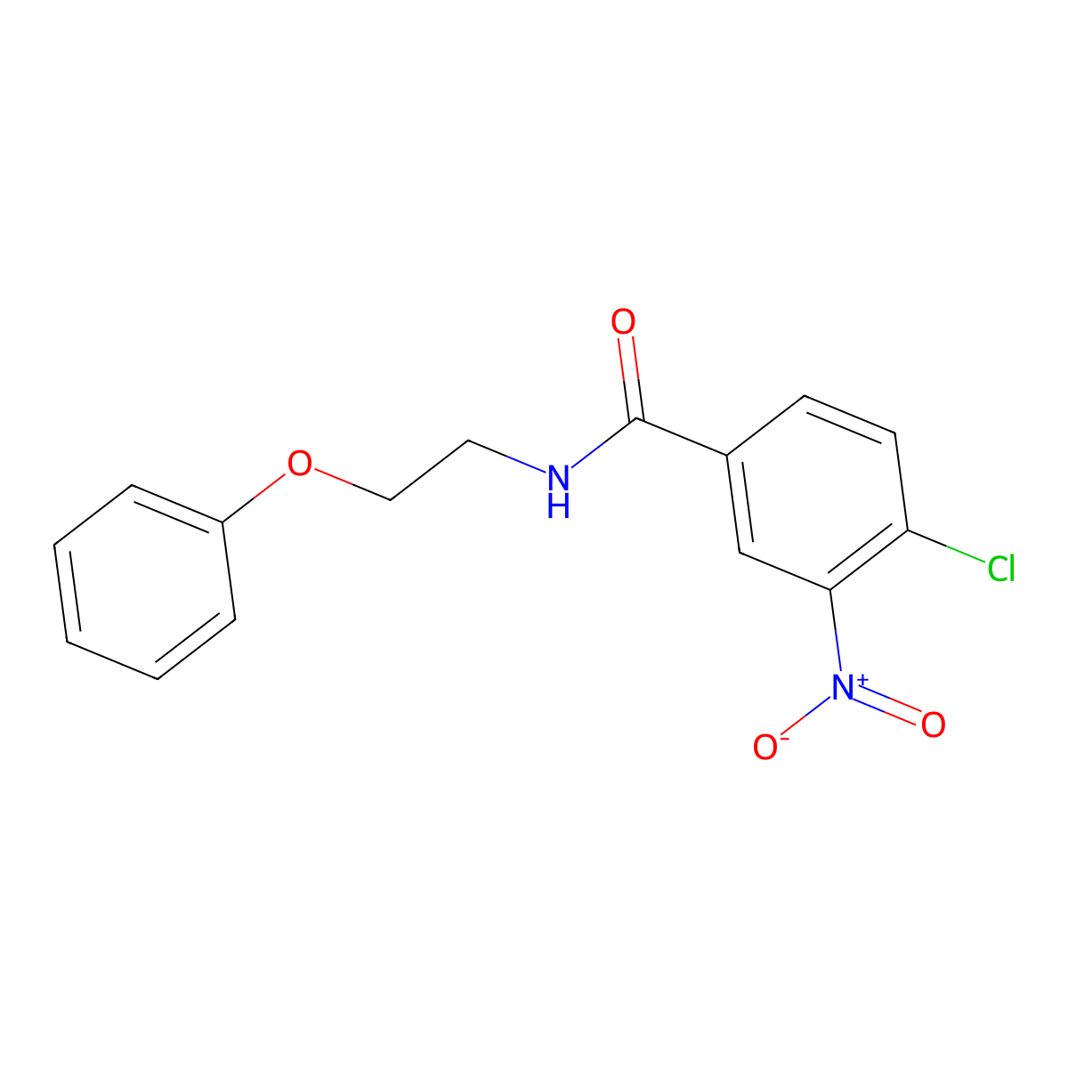 4-chloro-3-nitro-N-(2-phenoxyethyl)benzamide molecular structure, CAS 1105226-81-0