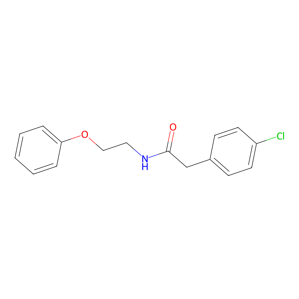 2-(4-chlorophenyl)-N-(2-phenoxyethyl)acetamide molecular structure, CAS 1105226-87-6
