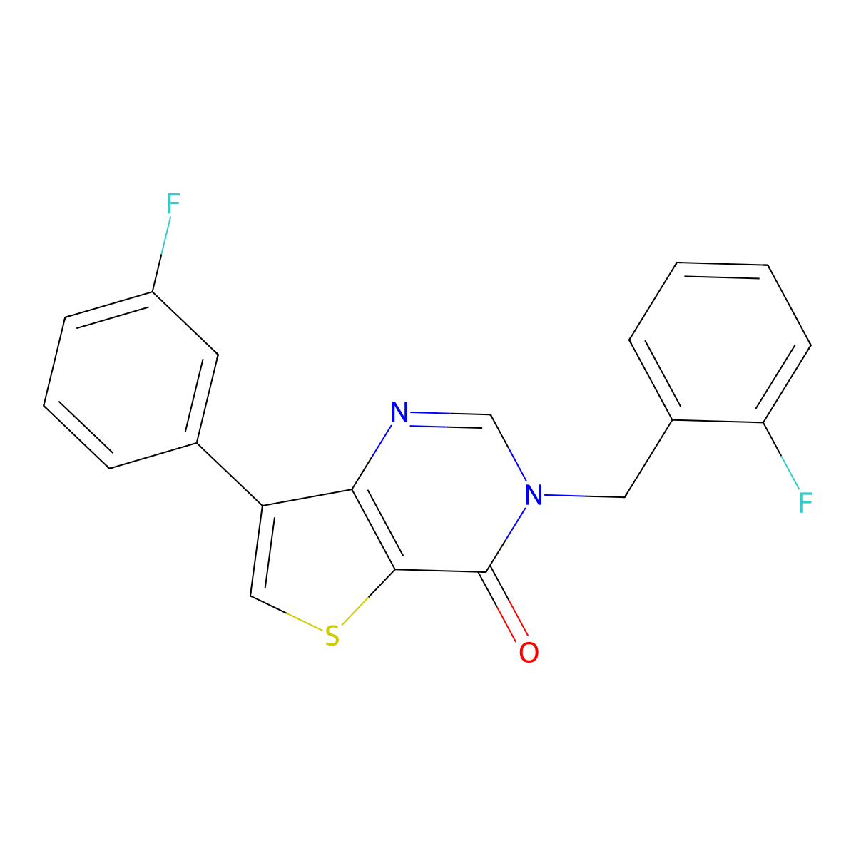 3-(2-fluorobenzyl)-7-(3-fluorophenyl)thieno[3,2-d]pyrimidin-4(3H)-one molecular structure, CAS 1105226-92-3