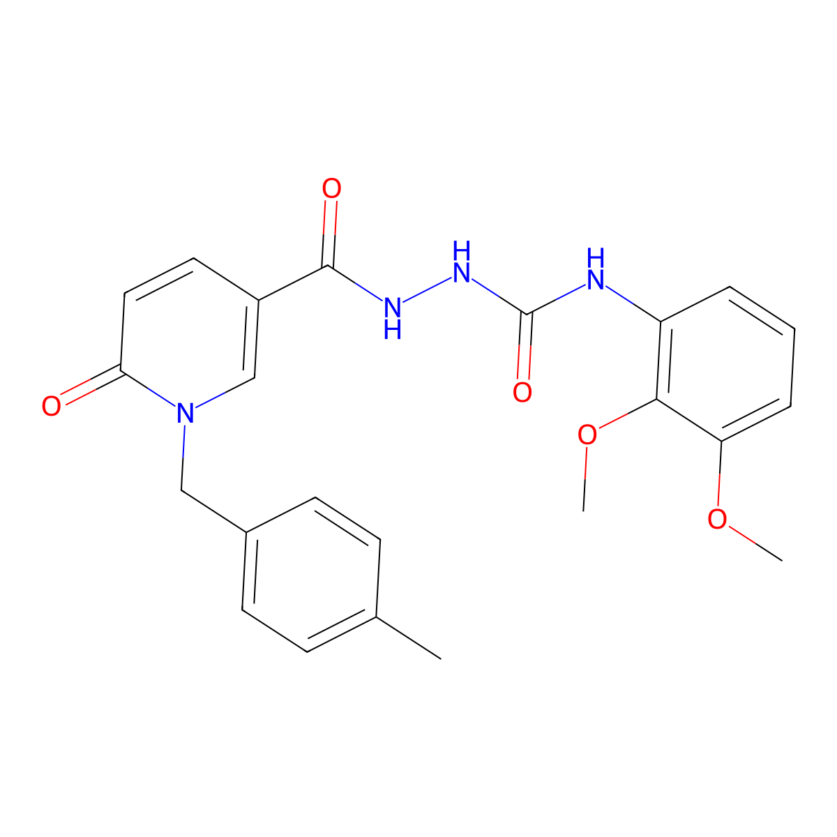 N-(2,3-dimethoxyphenyl)-2-(1-(4-methylbenzyl)-6-oxo-1,6-dihydropyridine-3-carbonyl)hydrazinecarboxamide molecular structure, CAS 1105226-97-8