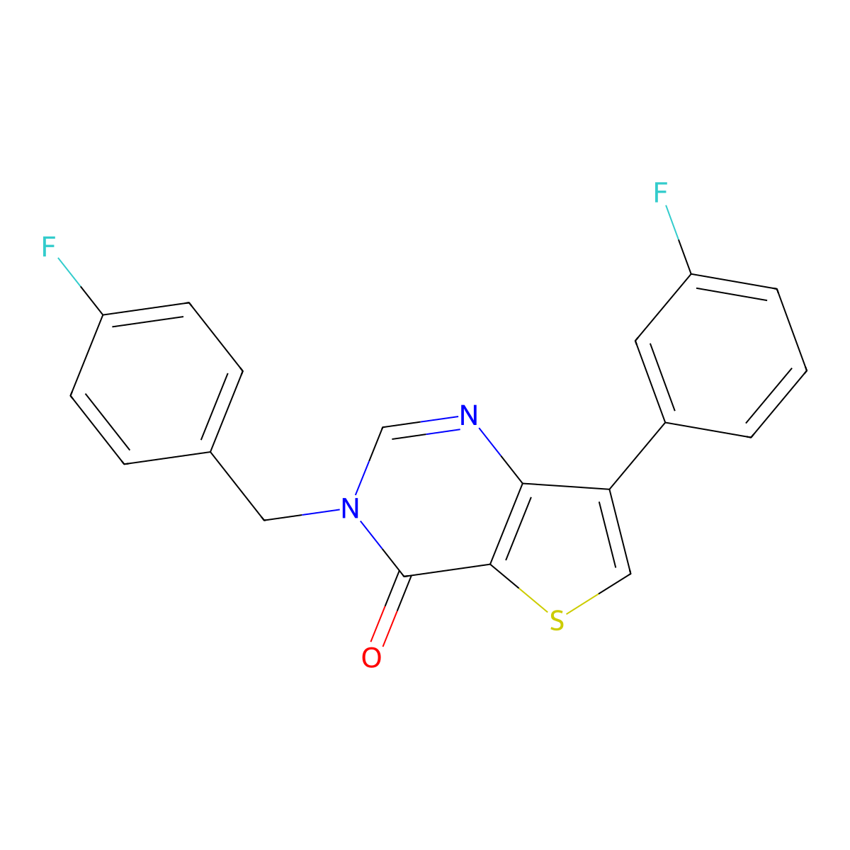 3-(4-fluorobenzyl)-7-(3-fluorophenyl)thieno[3,2-d]pyrimidin-4(3H)-one molecular structure, CAS 1105226-99-0