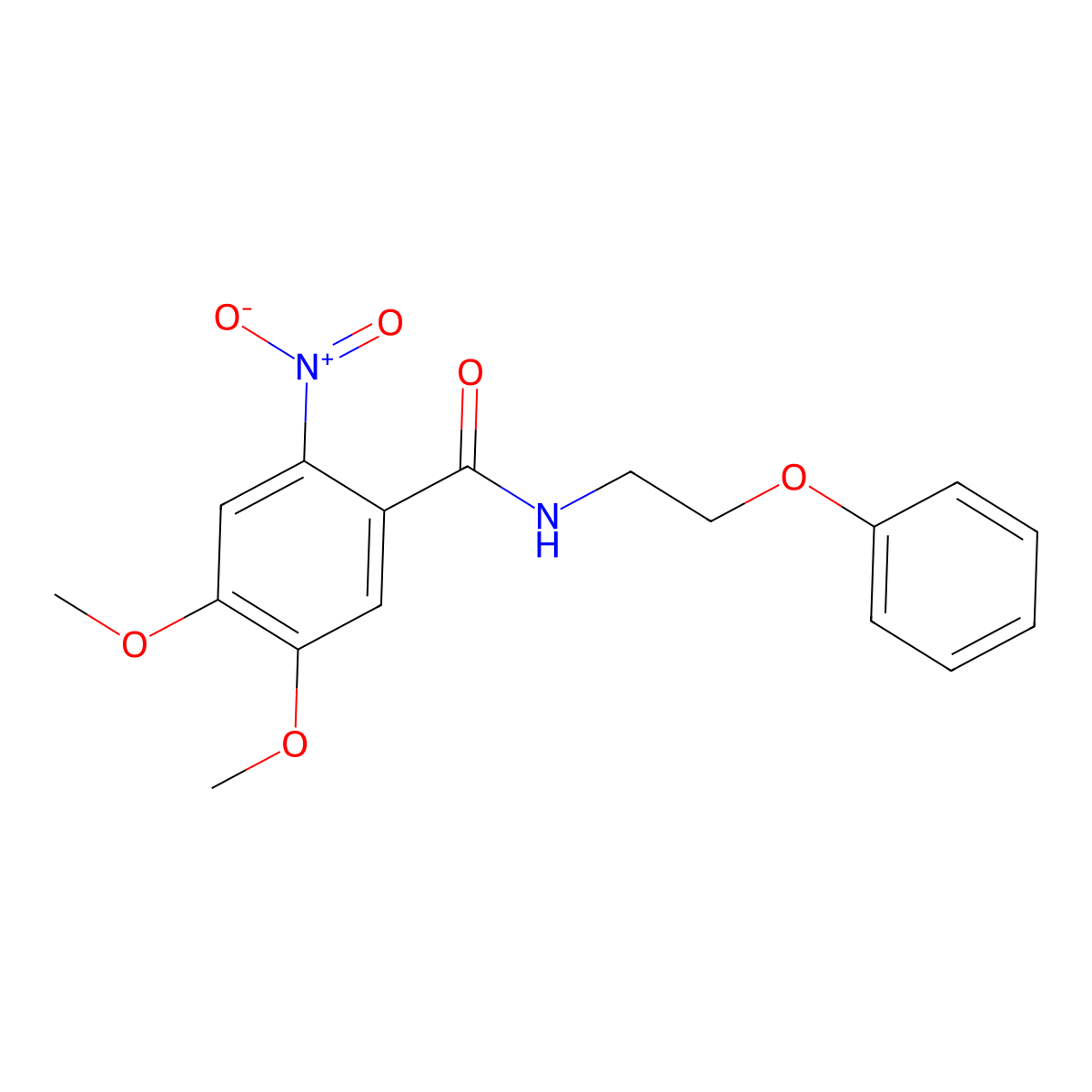 4,5-dimethoxy-2-nitro-N-(2-phenoxyethyl)benzamide molecular structure, CAS 1105227-00-6
