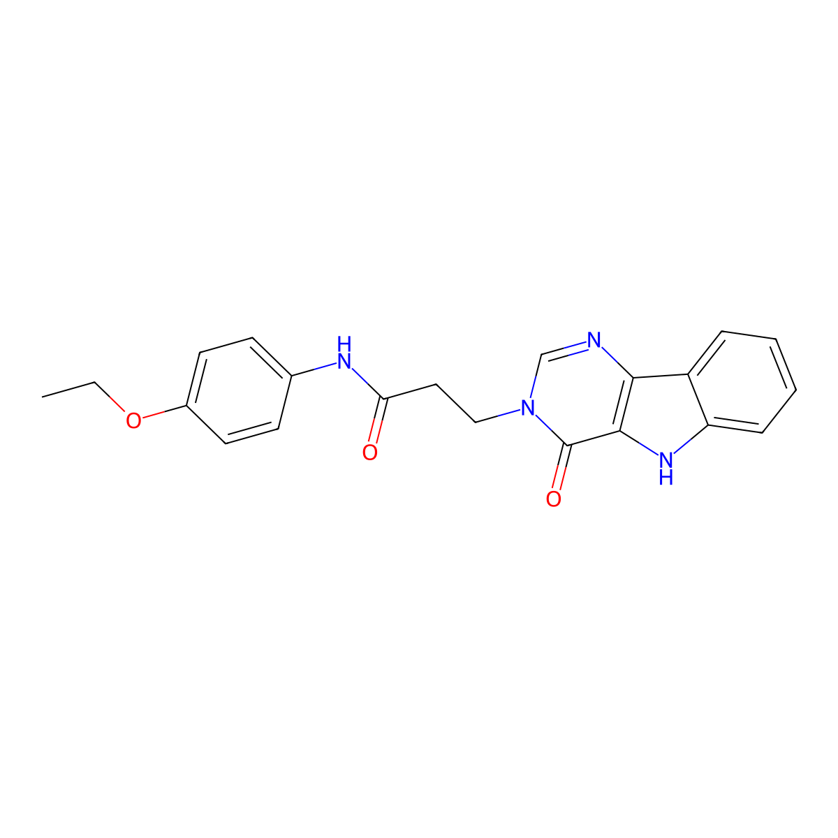 N-(4-ethoxyphenyl)-3-(4-oxo-4,5-dihydro-3H-pyrimido[5,4-b]indol-3-yl)propanamide molecular structure, CAS 1105227-03-9