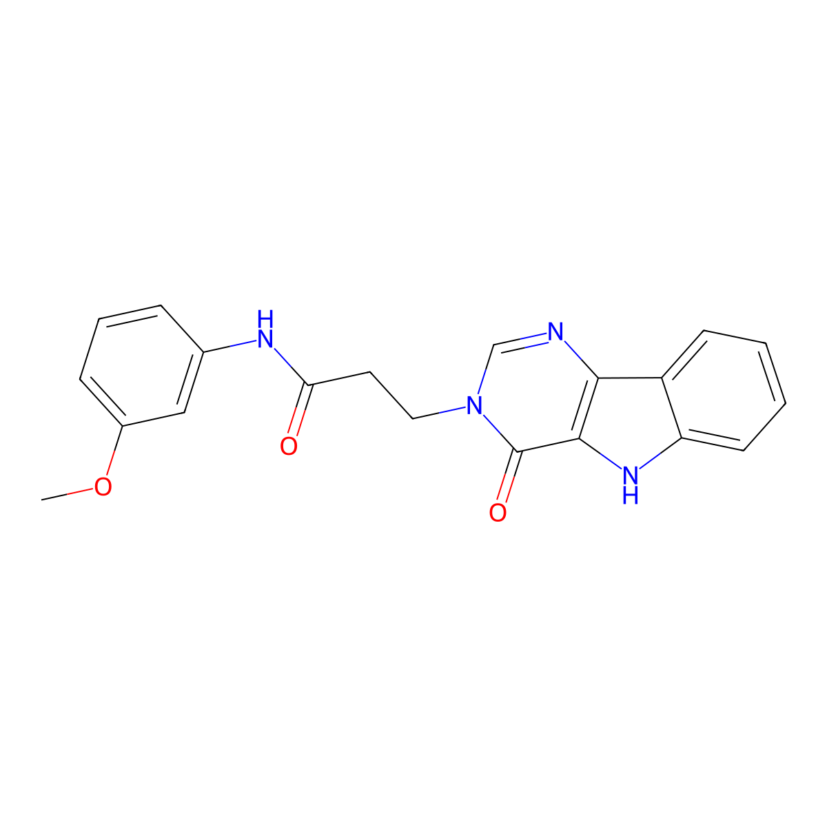 N-(3-methoxyphenyl)-3-(4-oxo-4,5-dihydro-3H-pyrimido[5,4-b]indol-3-yl)propanamide molecular structure, CAS 1105227-10-8