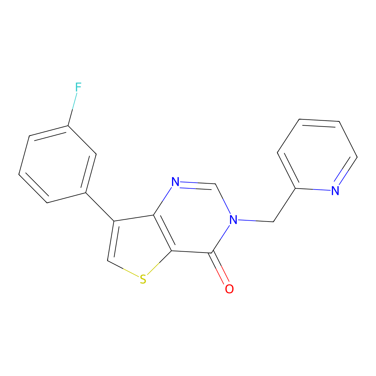 7-(3-fluorophenyl)-3-(pyridin-2-ylmethyl)thieno[3,2-d]pyrimidin-4(3H)-one molecular structure, CAS 1105227-13-1