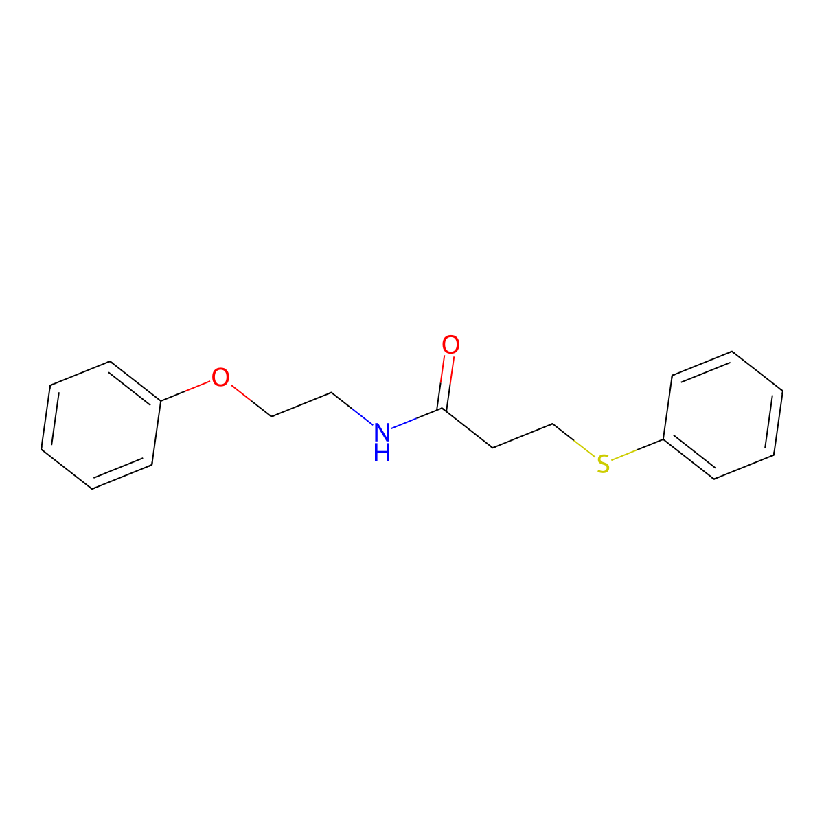 N-(2-phenoxyethyl)-3-(phenylthio)propanamide molecular structure, CAS 1105227-14-2